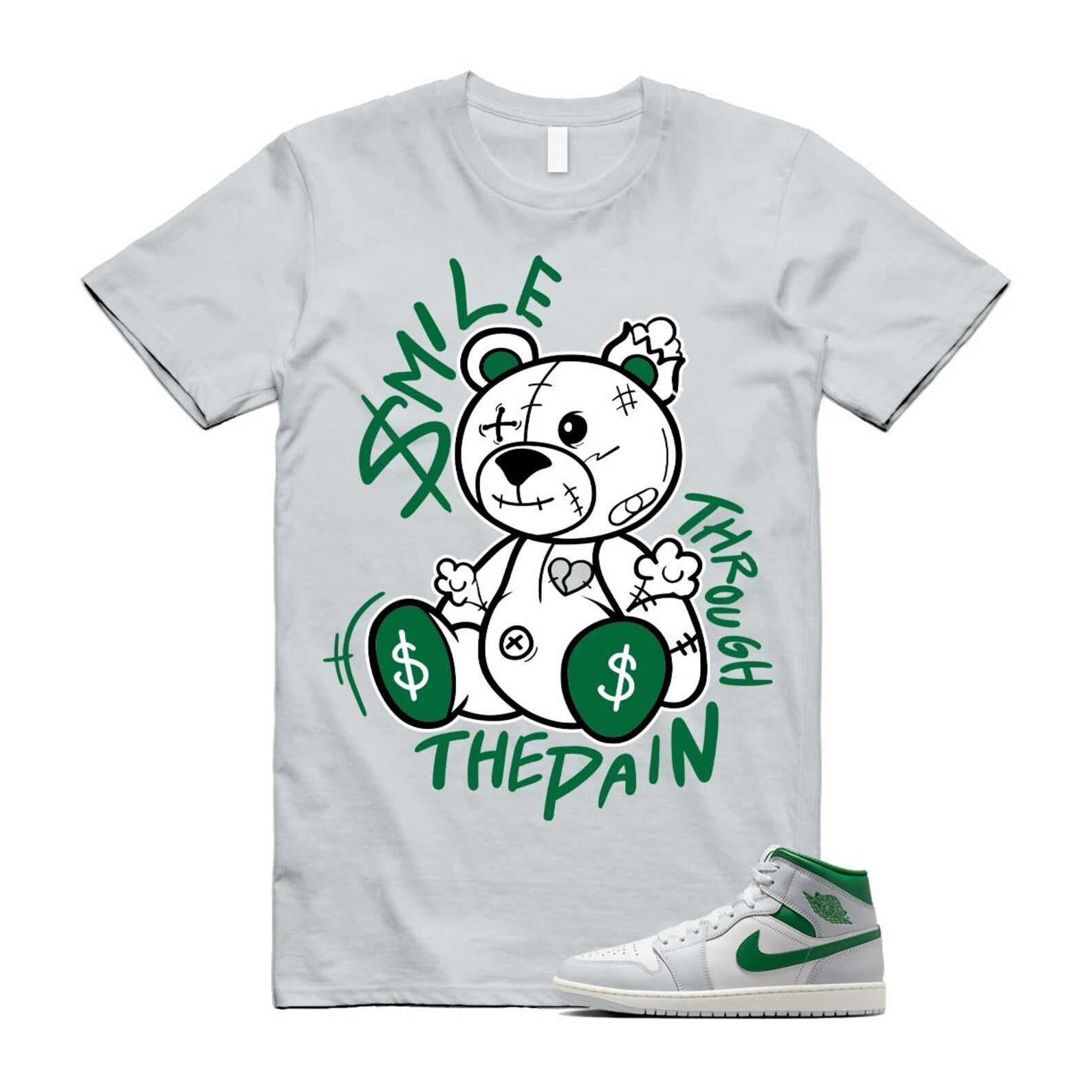 1 Summit White Pure Platinum Pine Green Sail T Shirt Match SM2 DQ8426-142 T-Shirt, Sneaker Match Tee