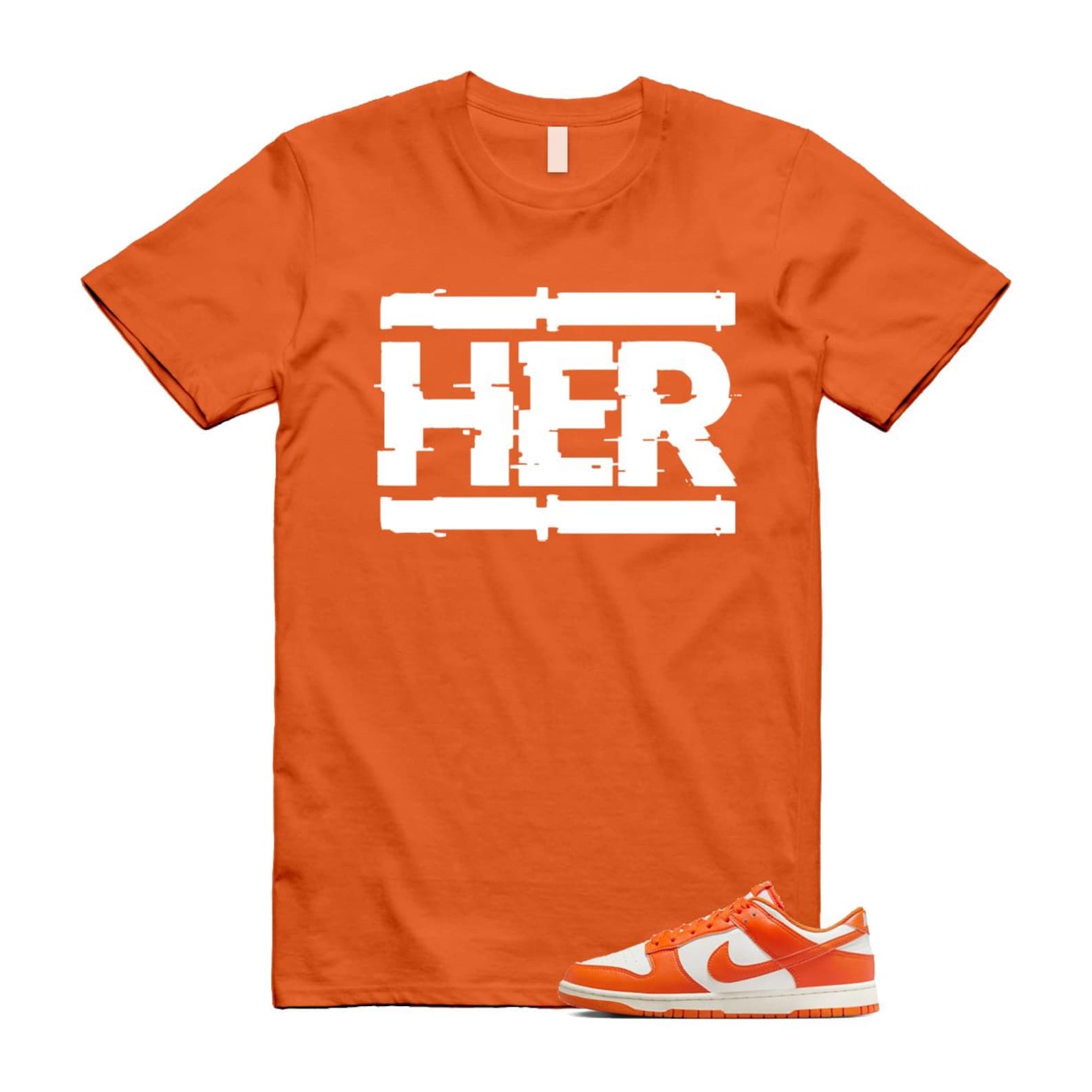 Dunk Syracuse Safety Orange White Pale Ivory T Shirt Match HER HF5441-106 T-Shirt, Sneaker Match Tee