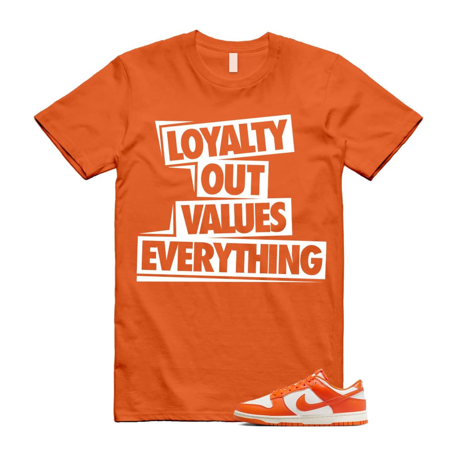 Dunk Syracuse Safety Orange White Pale Ivory T Shirt Match LOVE HF5441-106 T-Shirt, Sneaker Match Tee