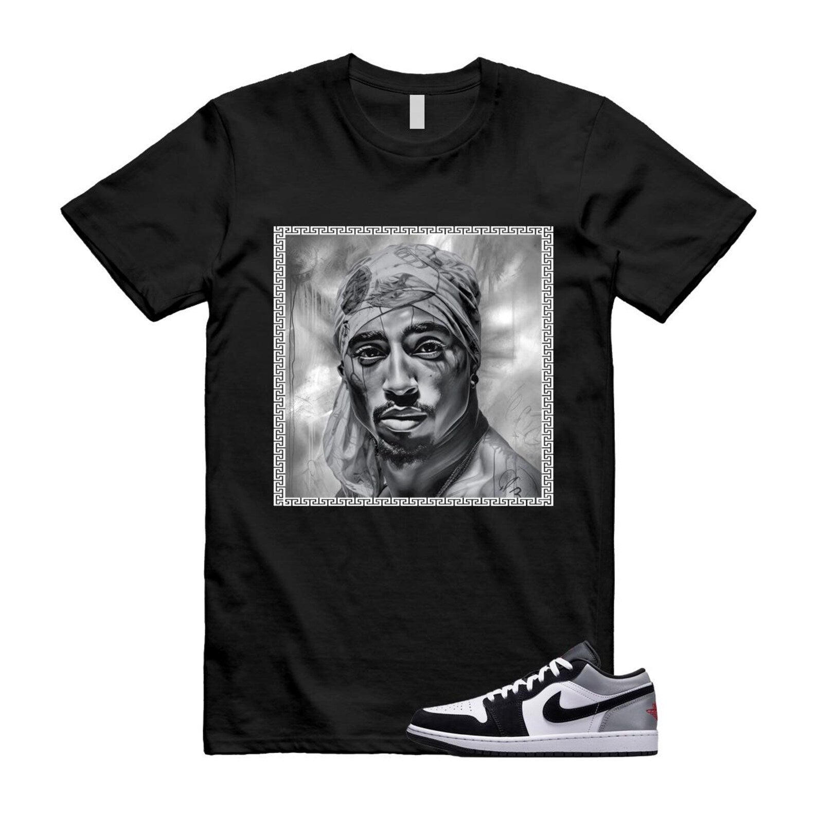 1 Black Matte Silver White Fire Red T Shirt Match PAC HF3148-106 T-Shirt, Sneaker Match Tee