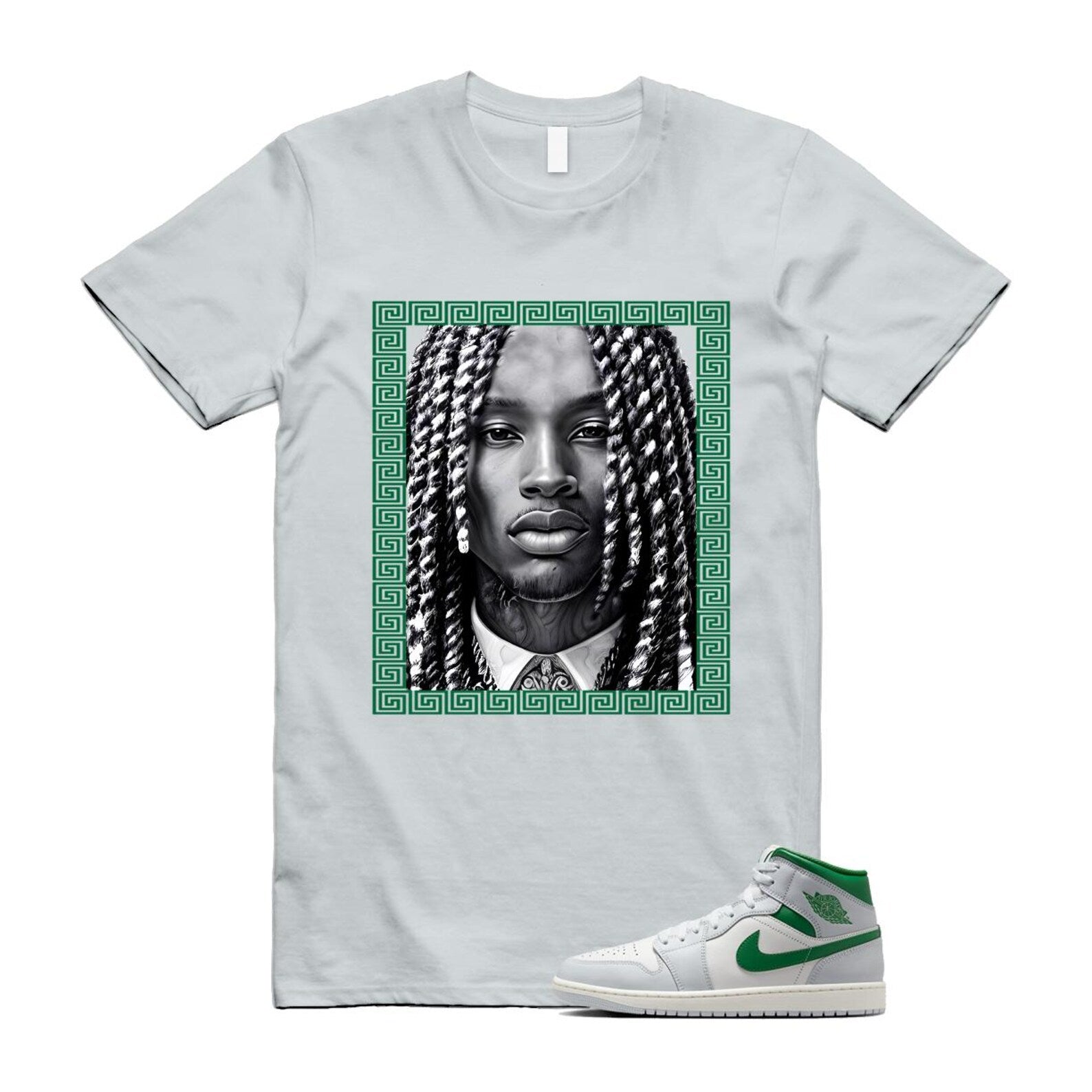 1 Summit White Pure Platinum Pine Green Sail T Shirt Match VON DQ8426-142 T-Shirt, Sneaker Match Tee