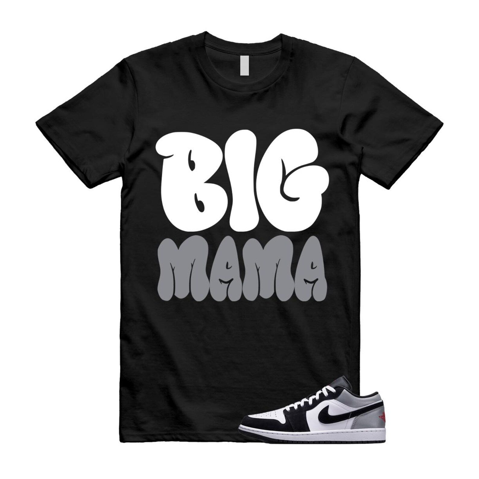 1 Black Matte Silver White Fire Red T Shirt Match MAMA HF3148-106 T-Shirt, Sneaker Match Tee