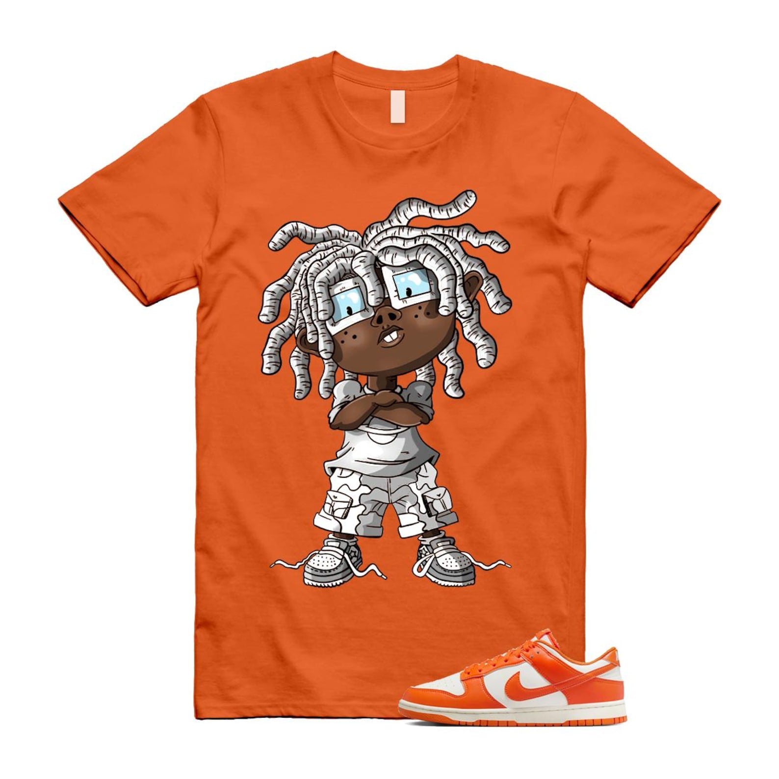 Dunk Syracuse Safety Orange White Pale Ivory T Shirt Match CHONGO HF5441-106 T-Shirt, Sneaker Match Tee