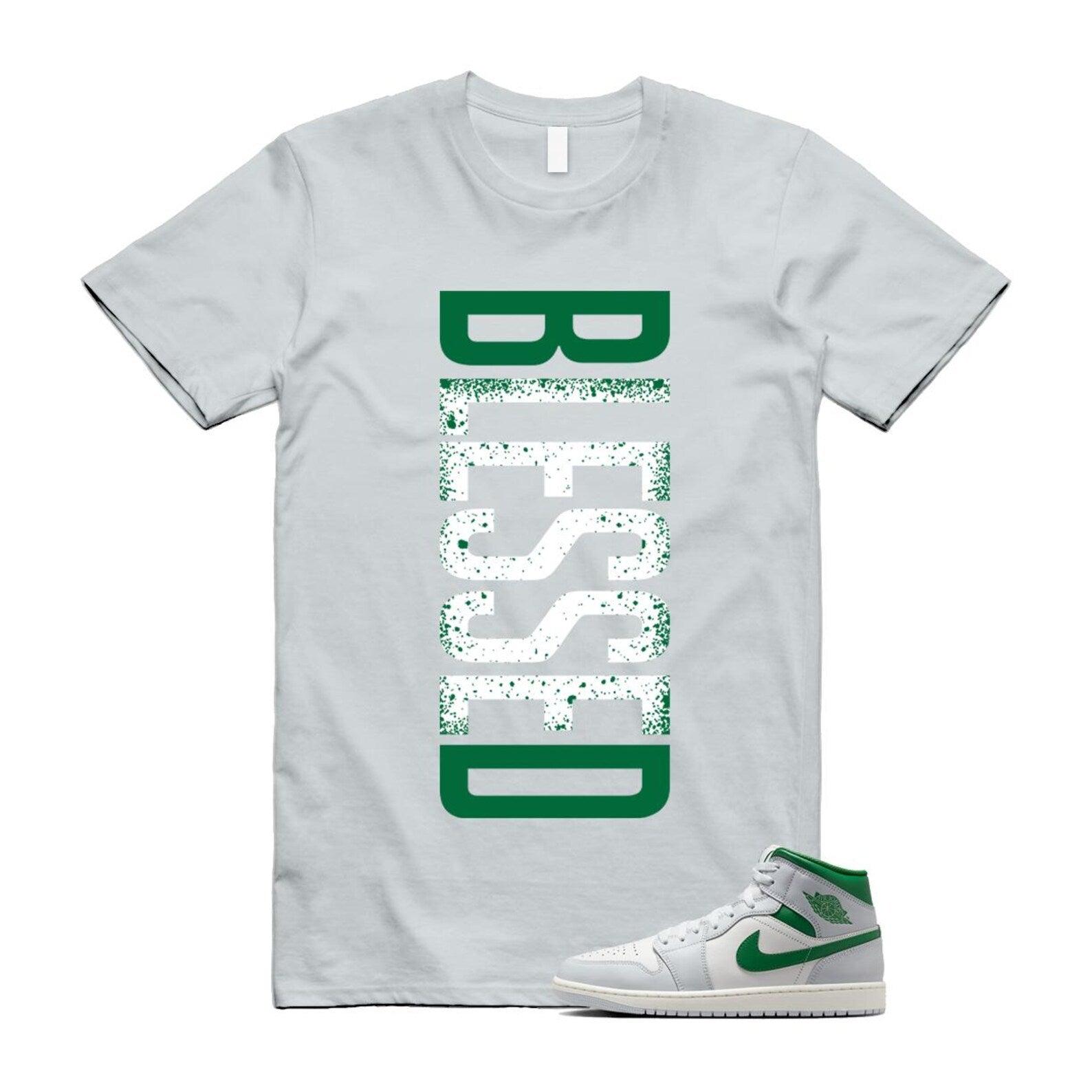 1 Summit White Pure Platinum Pine Green Sail T Shirt Match VERTBLS DQ8426-142 T-Shirt, Sneaker Match Tee