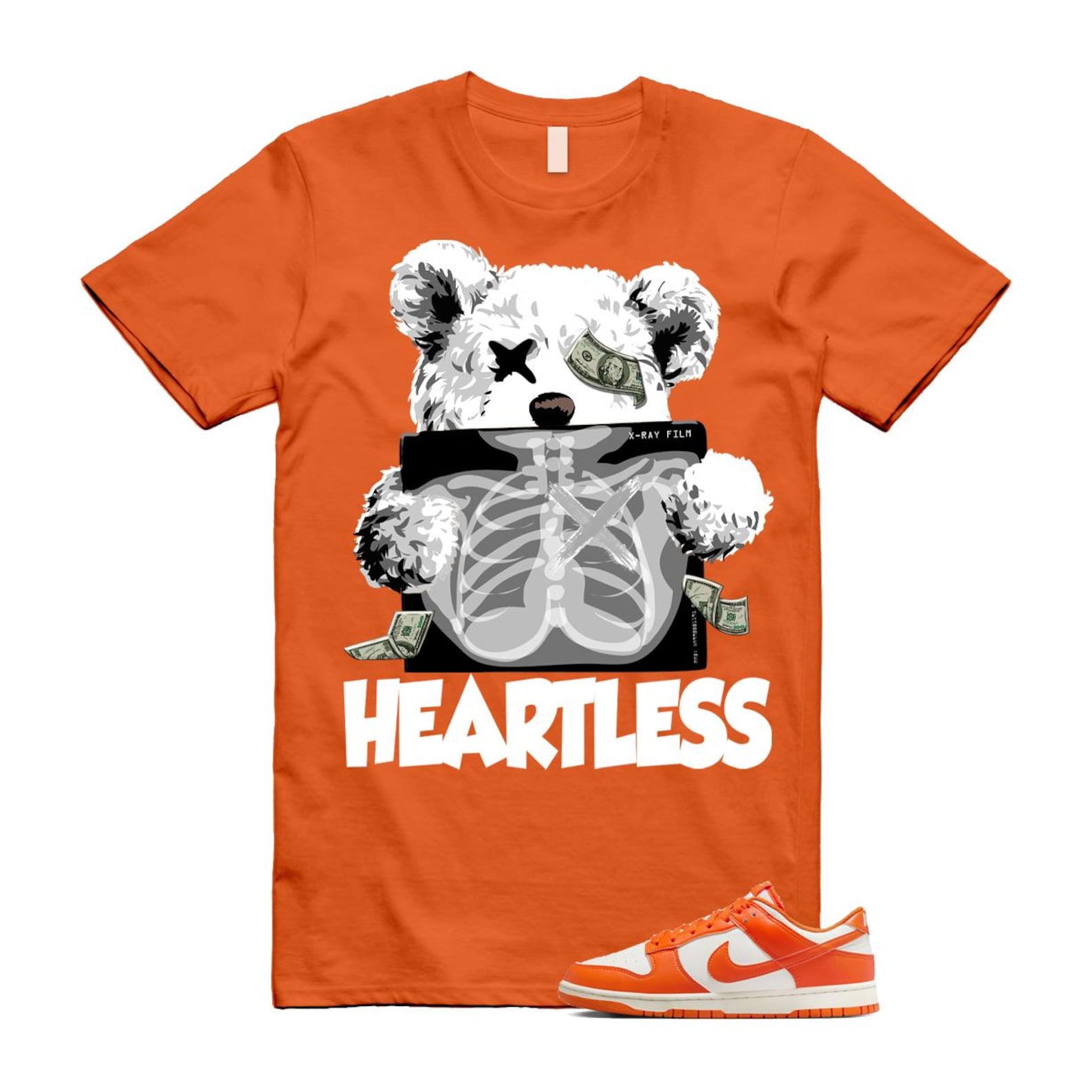 Dunk Syracuse Safety Orange White Pale Ivory T Shirt Match HEART HF5441-106 T-Shirt, Sneaker Match Tee