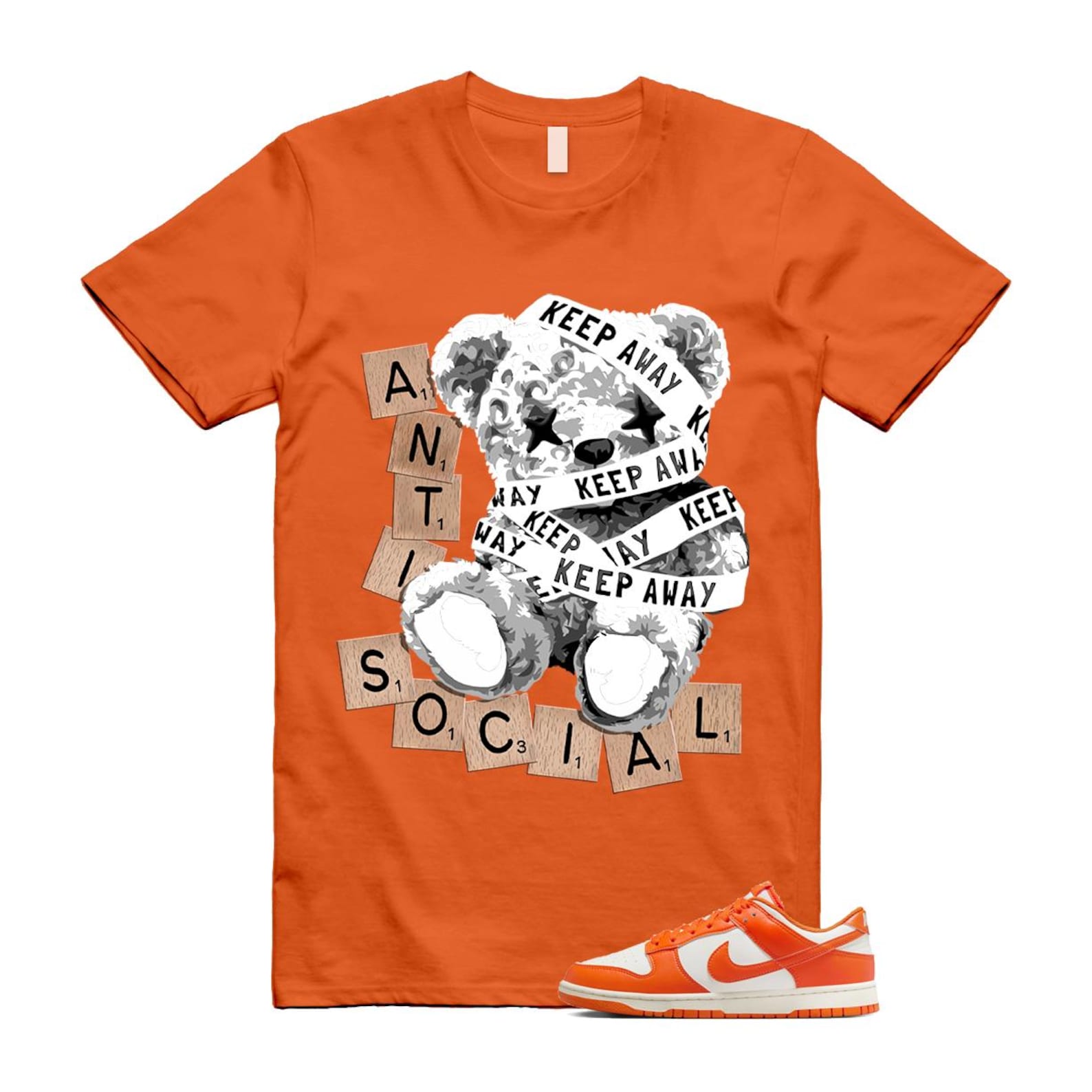 Dunk Syracuse Safety Orange White Pale Ivory T Shirt Match ANTI HF5441-106 T-Shirt, Sneaker Match Tee
