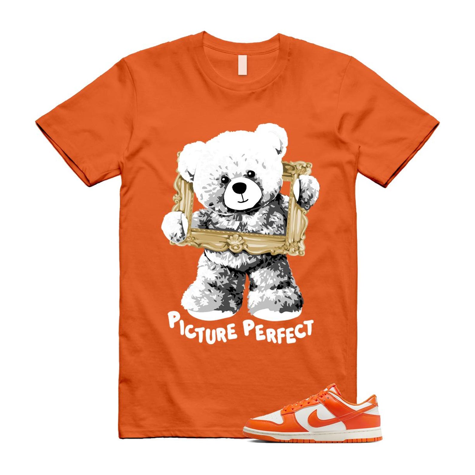 Dunk Syracuse Safety Orange White Pale Ivory T Shirt Match PIC HF5441-106 T-Shirt, Sneaker Match Tee
