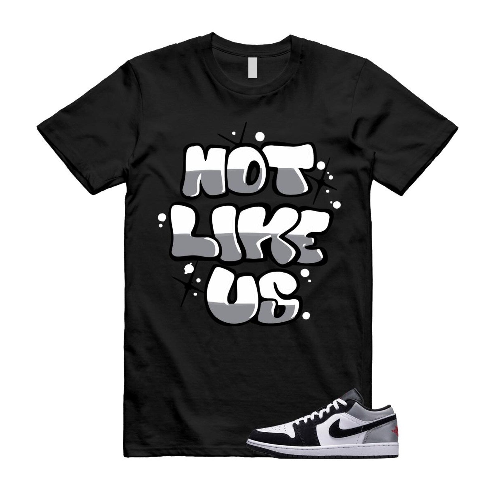 1 Black Matte Silver White Fire Red T Shirt Match NLU HF3148-106 T-Shirt, Sneaker Match Tee