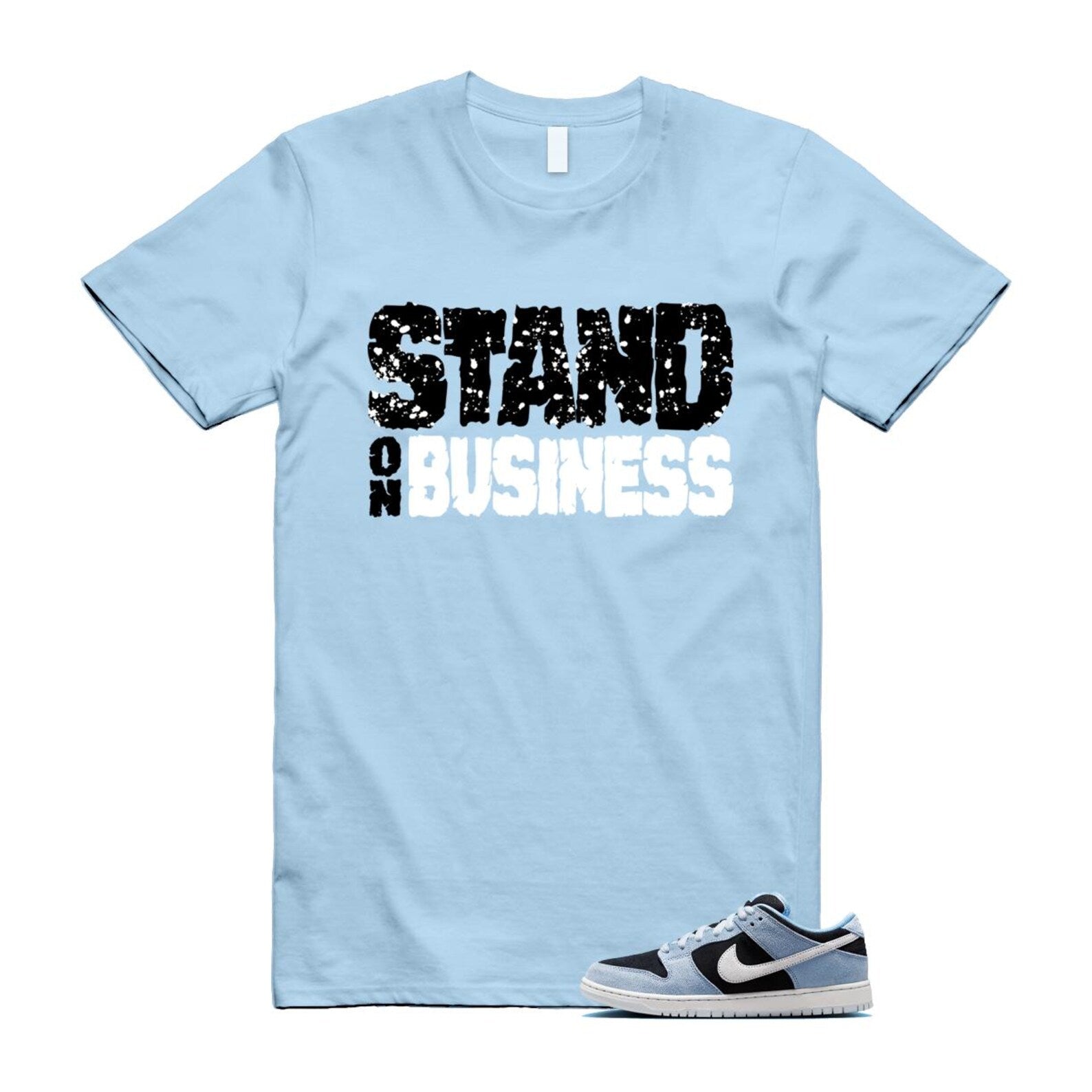 Dunk Aluminum Blue Black Summit White Low SB T Shirt Match SOB HF3063-400 T-Shirt, Sneaker Match Tee
