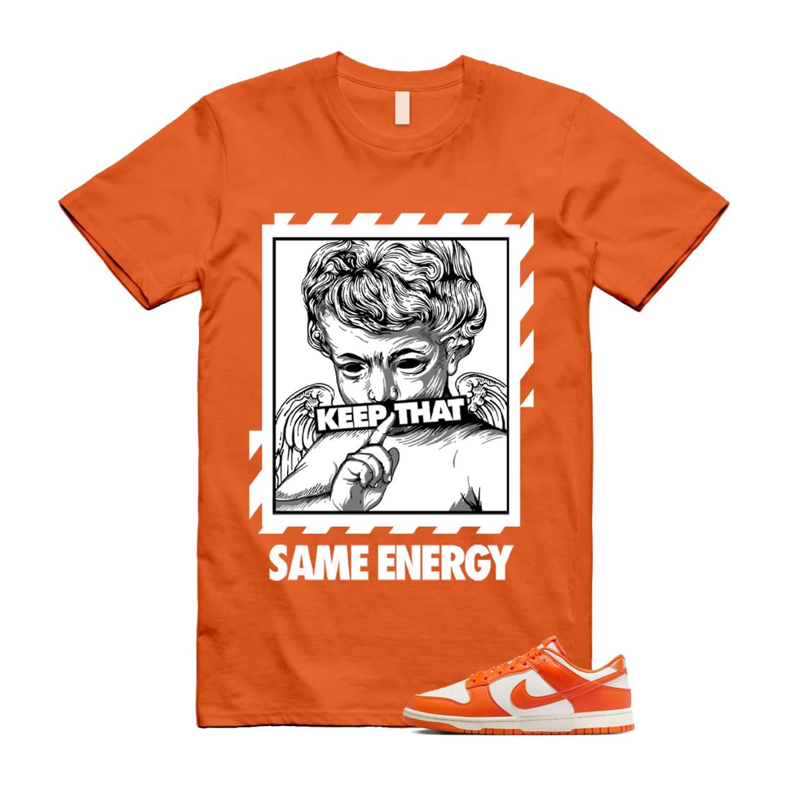 Dunk Syracuse Safety Orange White Pale Ivory T Shirt Match ENERGY HF5441-106 T-Shirt, Sneaker Match Tee