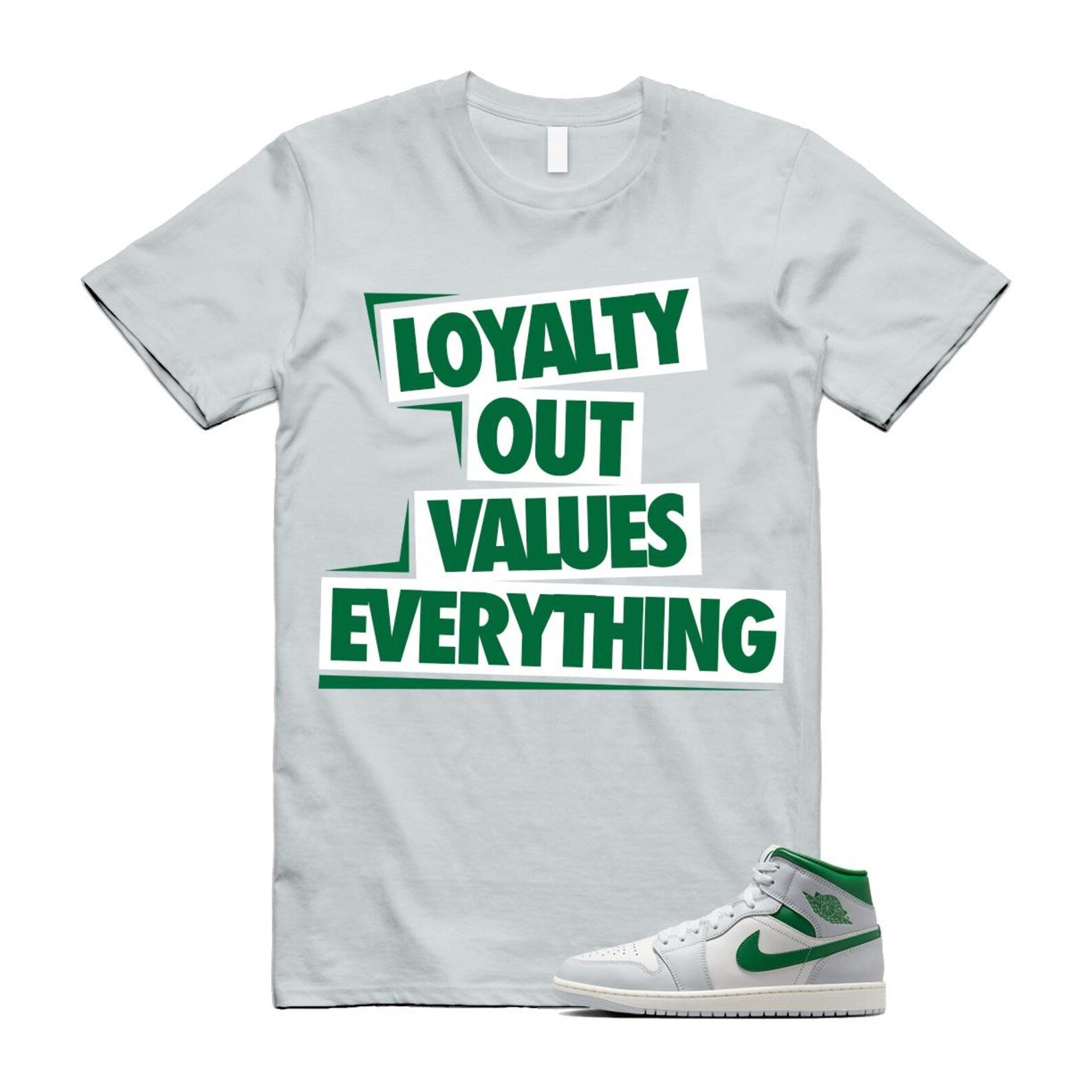 1 Summit White Pure Platinum Pine Green Sail T Shirt Match LOVE DQ8426-142 T-Shirt, Sneaker Match Tee