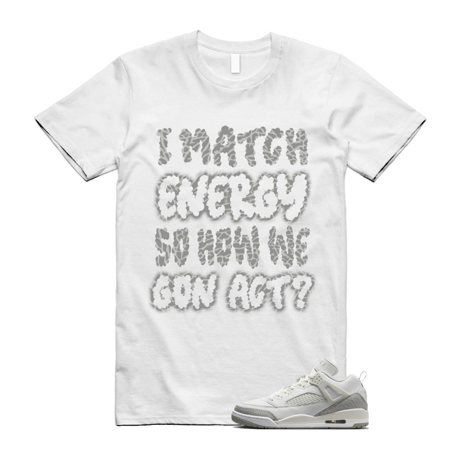 Spizike Summit White Photon Dust Phantom T Shirt Match MATCH HQ3602-121 T-Shirt, Sneaker Match Tee
