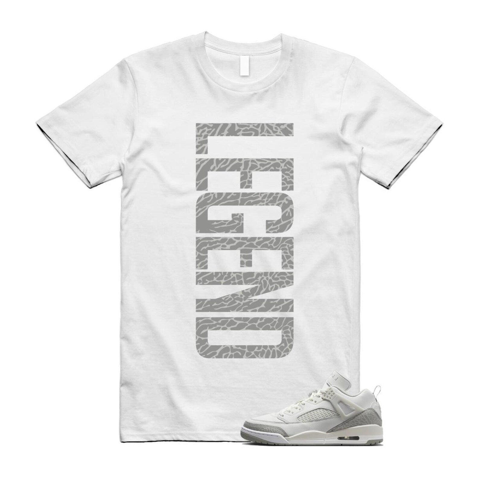Spizike Summit White Photon Dust Phantom T Shirt Match LEGEND HQ3602-121 T-Shirt, Sneaker Match Tee