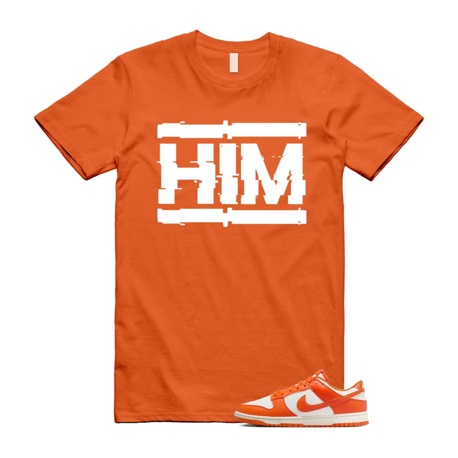 Dunk Syracuse Safety Orange White Pale Ivory T Shirt Match HIM HF5441-106 T-Shirt, Sneaker Match Tee