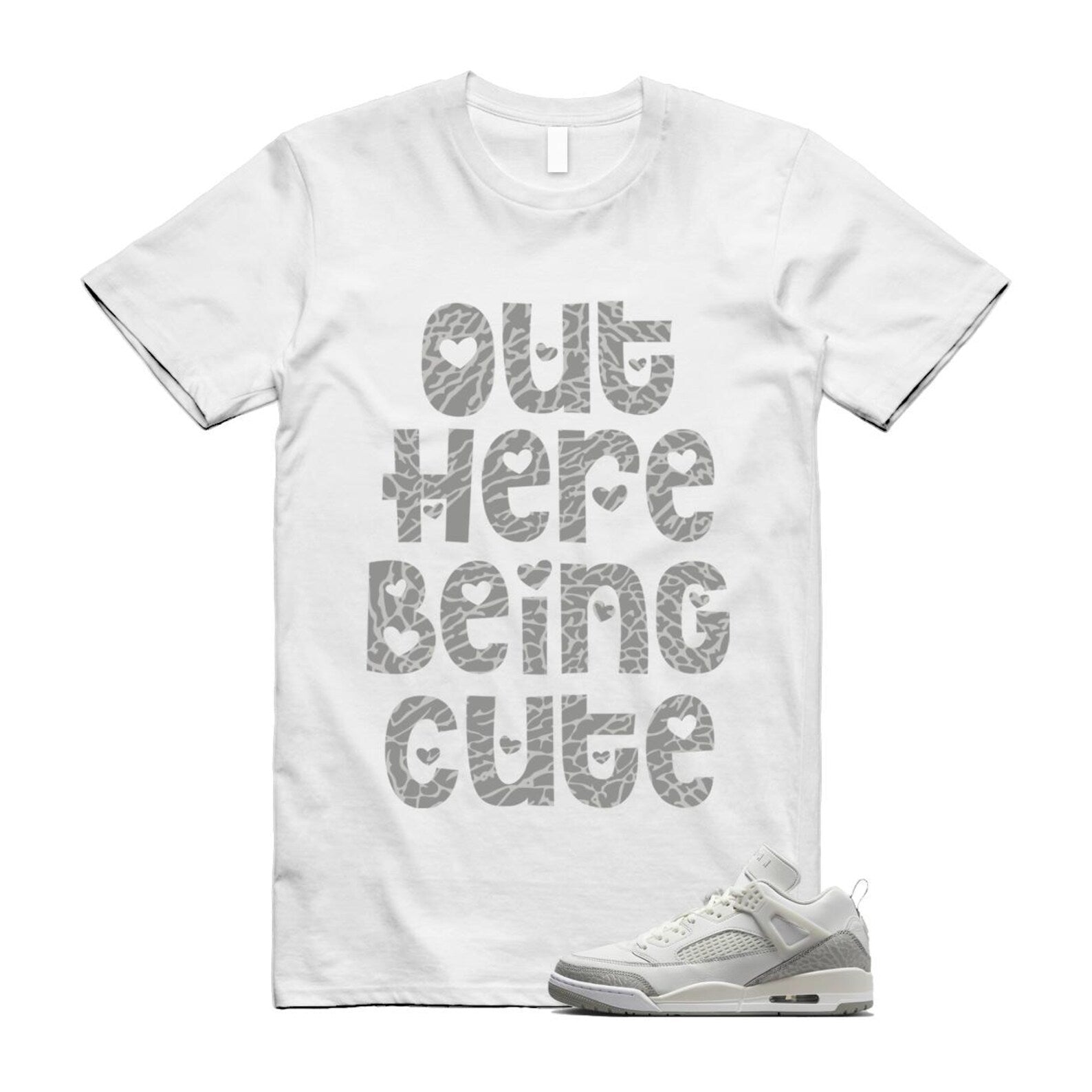 Spizike Summit White Photon Dust Phantom T Shirt Match OHBC HQ3602-121 T-Shirt, Sneaker Match Tee