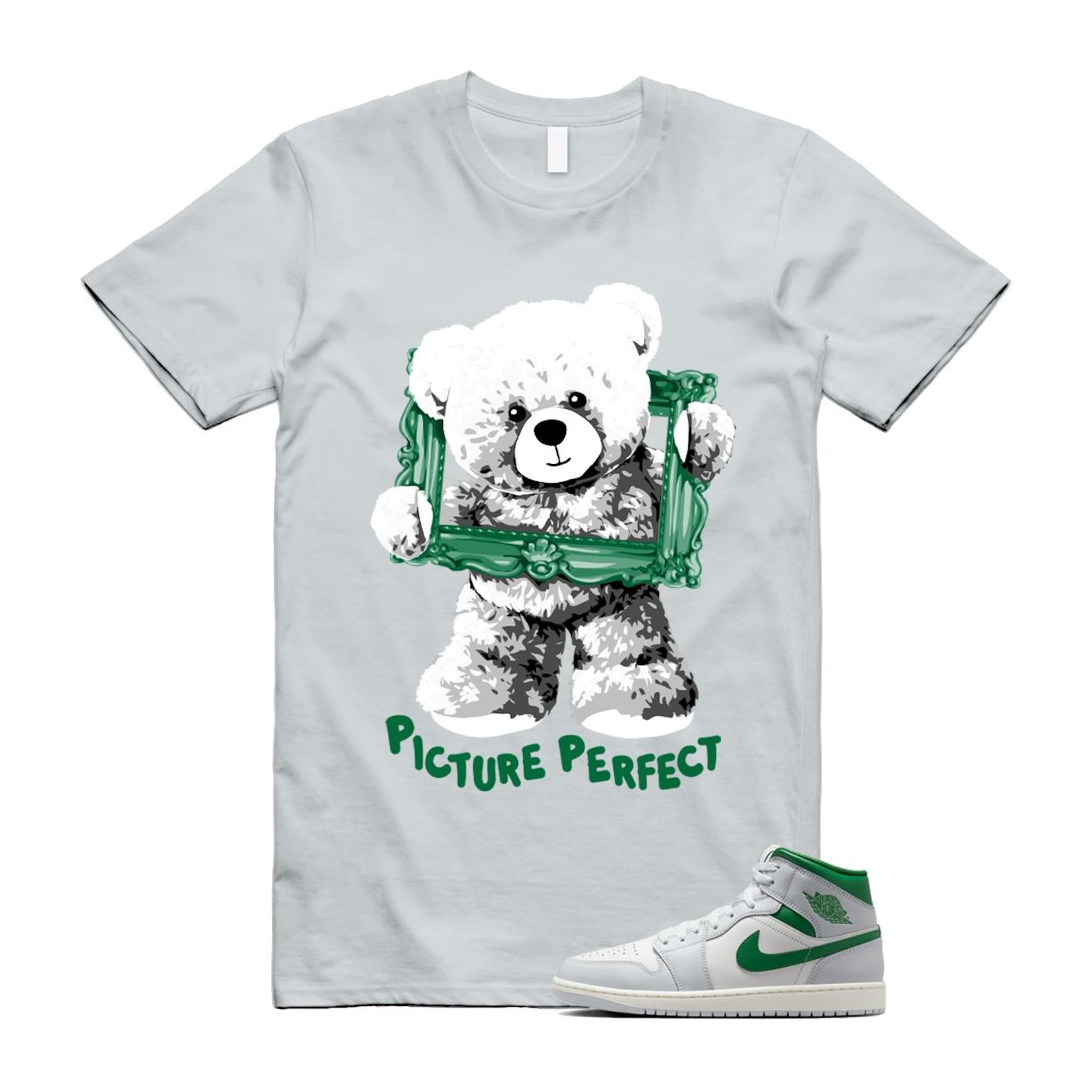 1 Summit White Pure Platinum Pine Green Sail T Shirt Match PIC DQ8426-142 T-Shirt, Sneaker Match Tee
