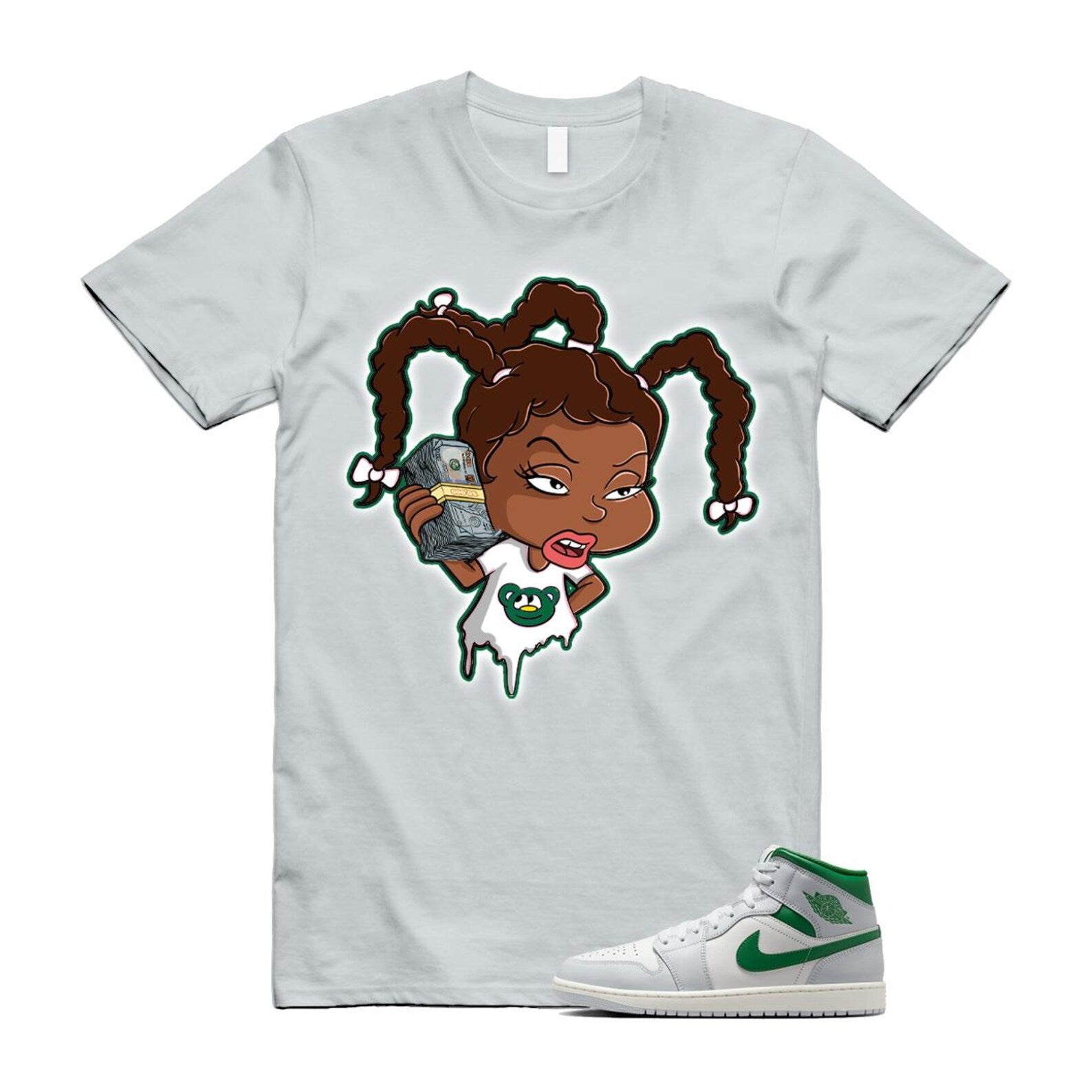 1 Summit White Pure Platinum Pine Green Sail T Shirt Match SUSIE DQ8426-142 T-Shirt, Sneaker Match Tee