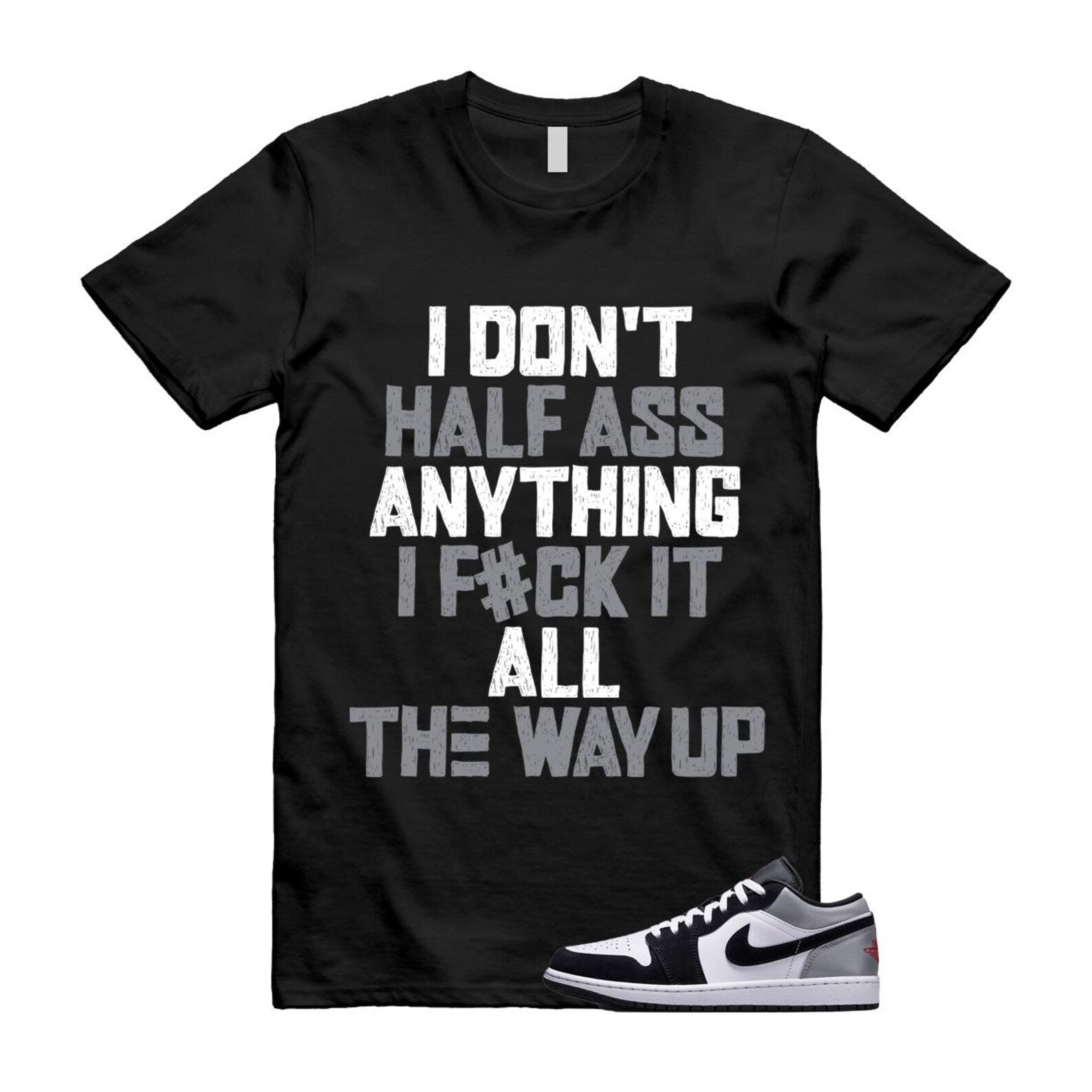 1 Black Matte Silver White Fire Red T Shirt Match HALF HF3148-106 T-Shirt, Sneaker Match Tee