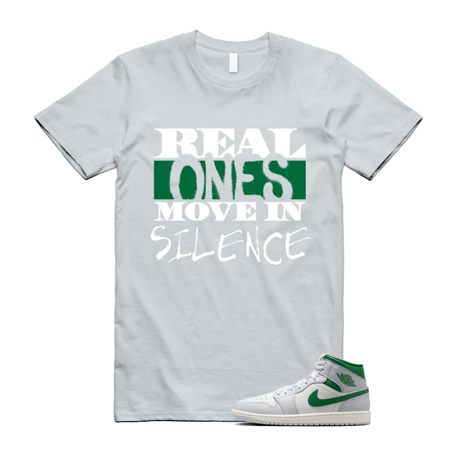 1 Summit White Pure Platinum Pine Green Sail T Shirt Match REAL DQ8426-142 T-Shirt, Sneaker Match Tee