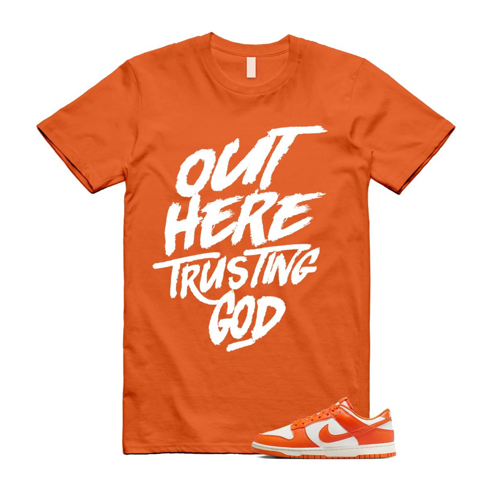Dunk Syracuse Safety Orange White Pale Ivory T Shirt Match TG HF5441-106 T-Shirt, Sneaker Match Tee
