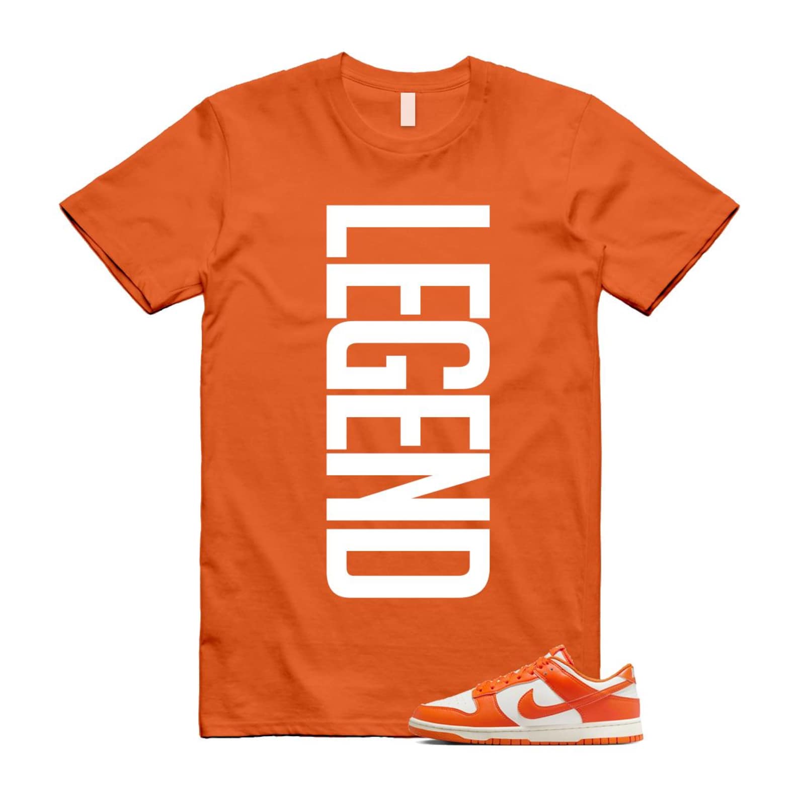 Dunk Syracuse Safety Orange White Pale Ivory T Shirt Match LEGEND HF5441-106 T-Shirt, Sneaker Match Tee