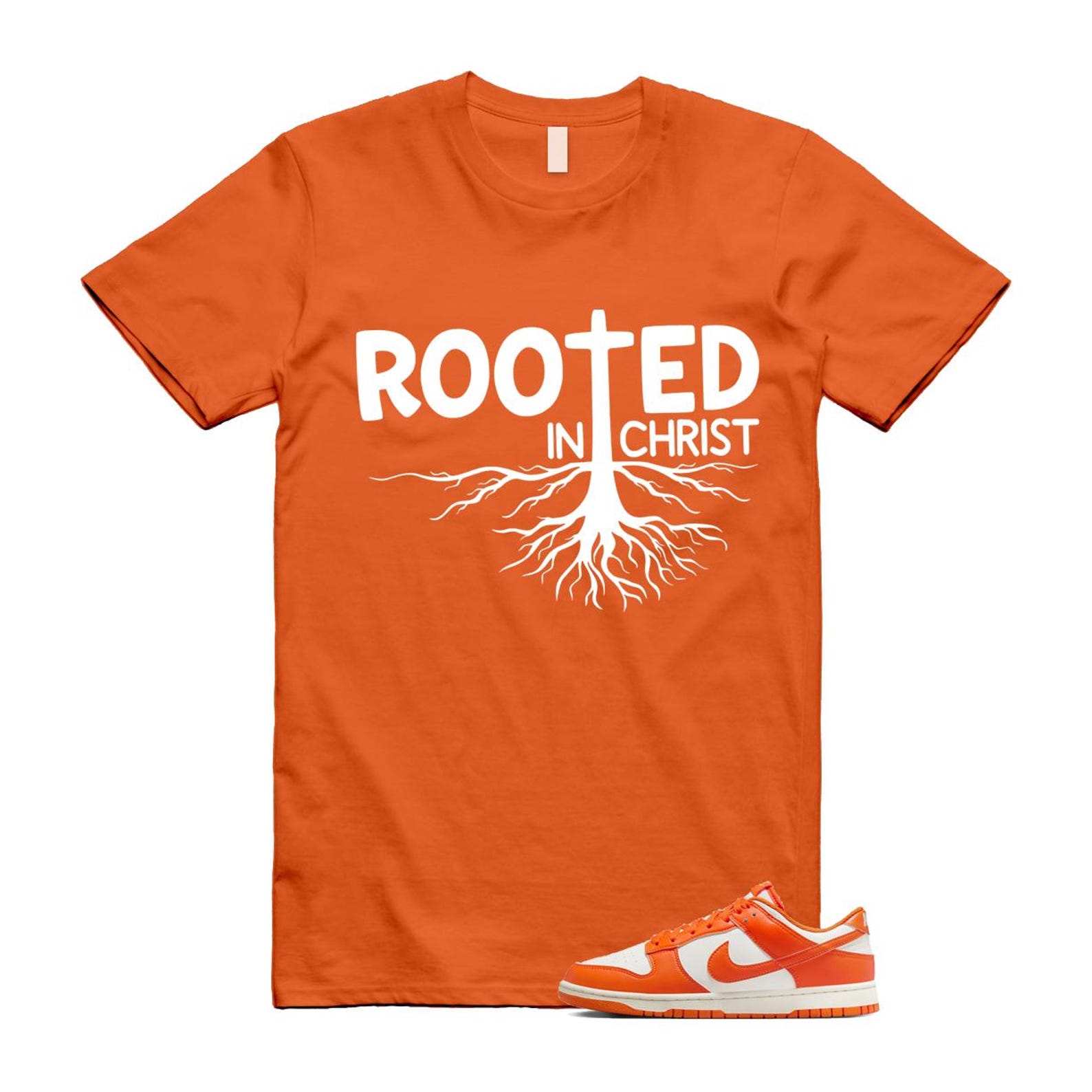 Dunk Syracuse Safety Orange White Pale Ivory T Shirt Match ROOTED HF5441-106 T-Shirt, Sneaker Match Tee
