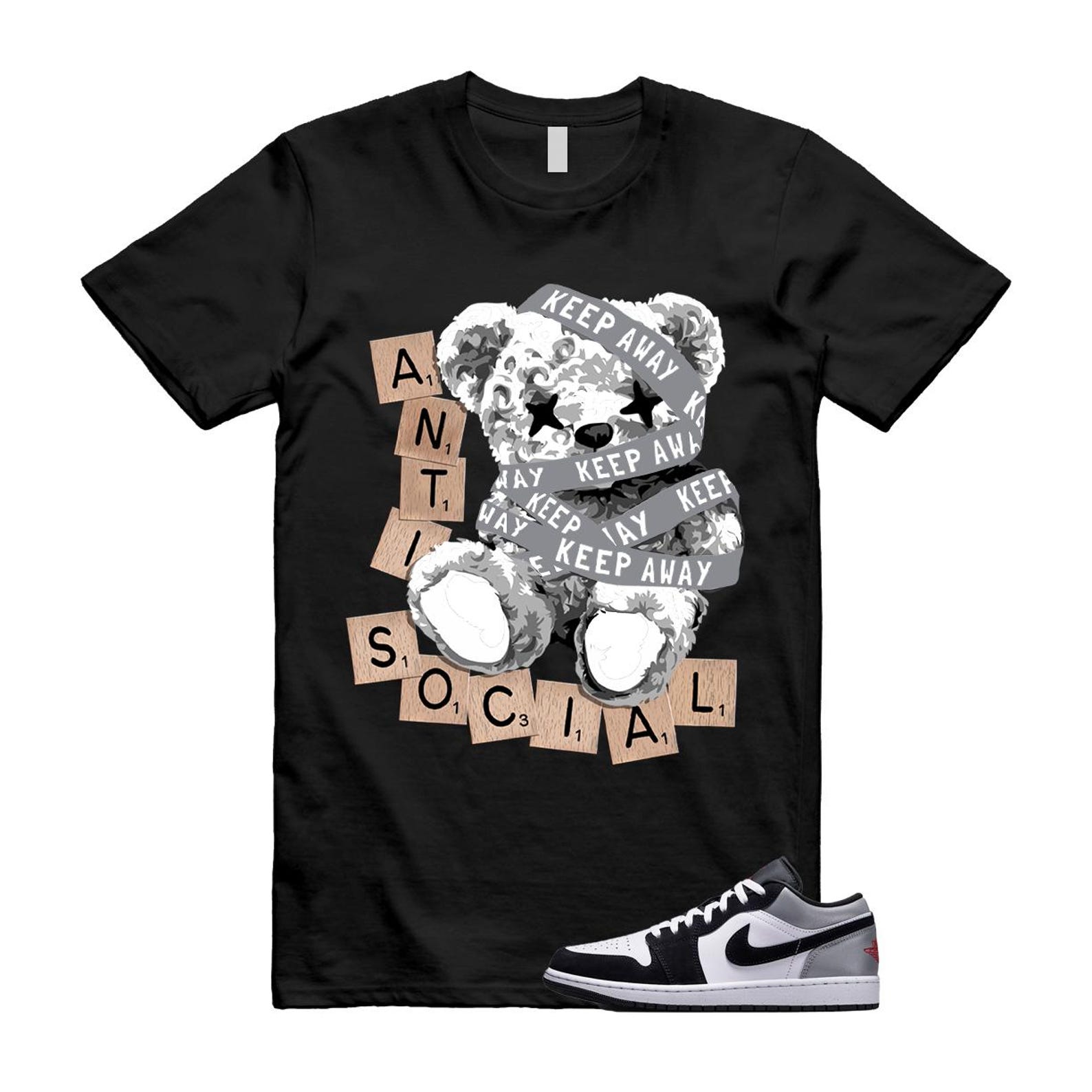1 Black Matte Silver White Fire Red T Shirt Match ANTI HF3148-106 T-Shirt, Sneaker Match Tee