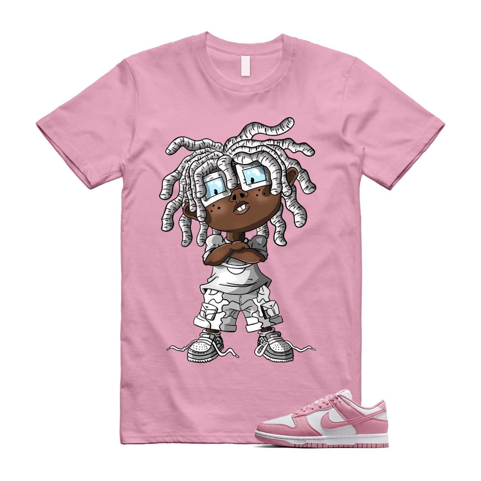 Dunk Elemental Pink White Next Nature Low T Shirt Match CHONGO DD1873-112 T-Shirt, Sneaker Match Tee