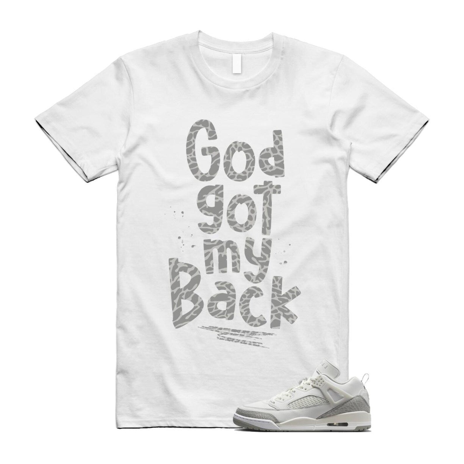 Spizike Summit White Photon Dust Phantom T Shirt Match GOD HQ3602-121 T-Shirt, Sneaker Match Tee