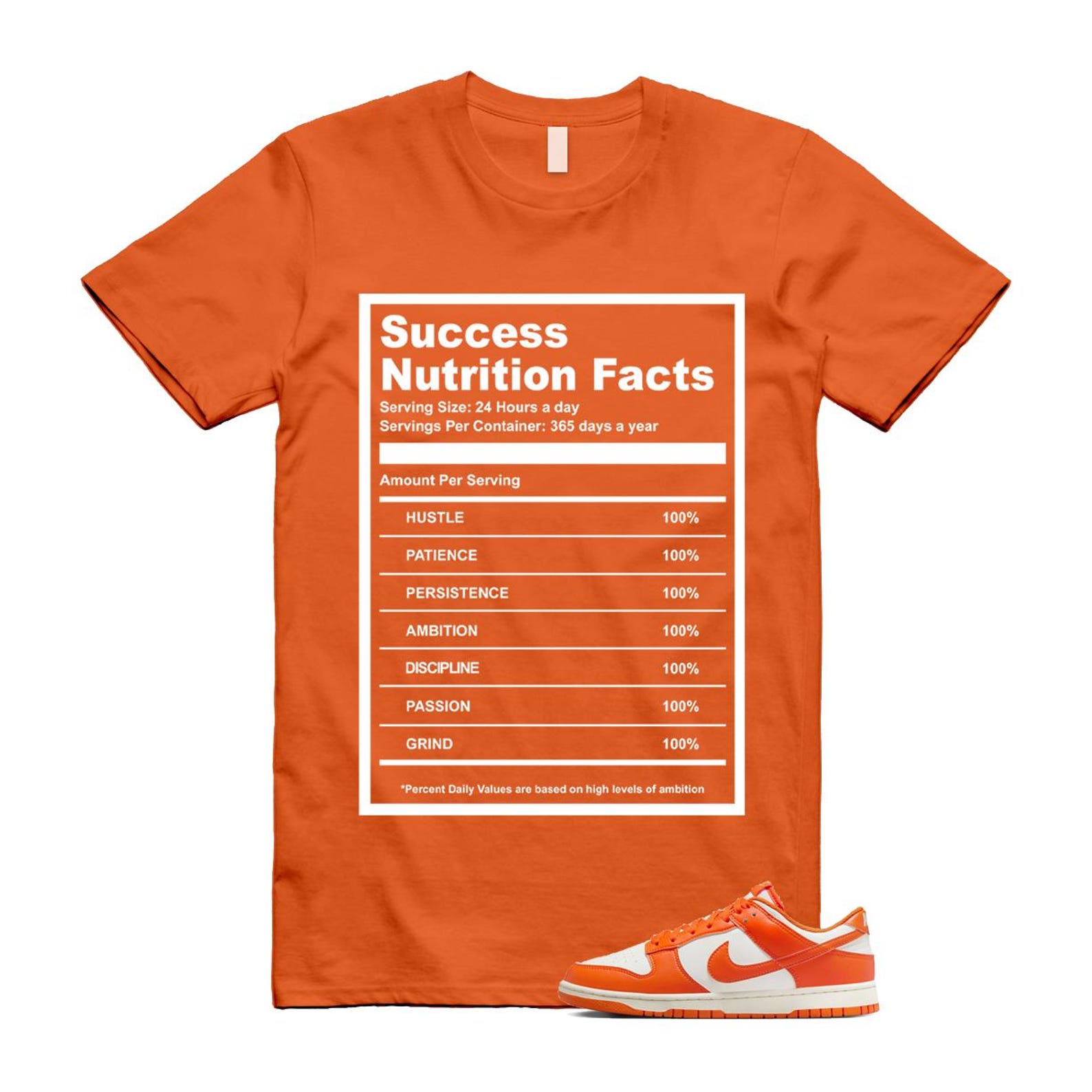 Dunk Syracuse Safety Orange White Pale Ivory T Shirt Match SUCC HF5441-106 T-Shirt, Sneaker Match Tee