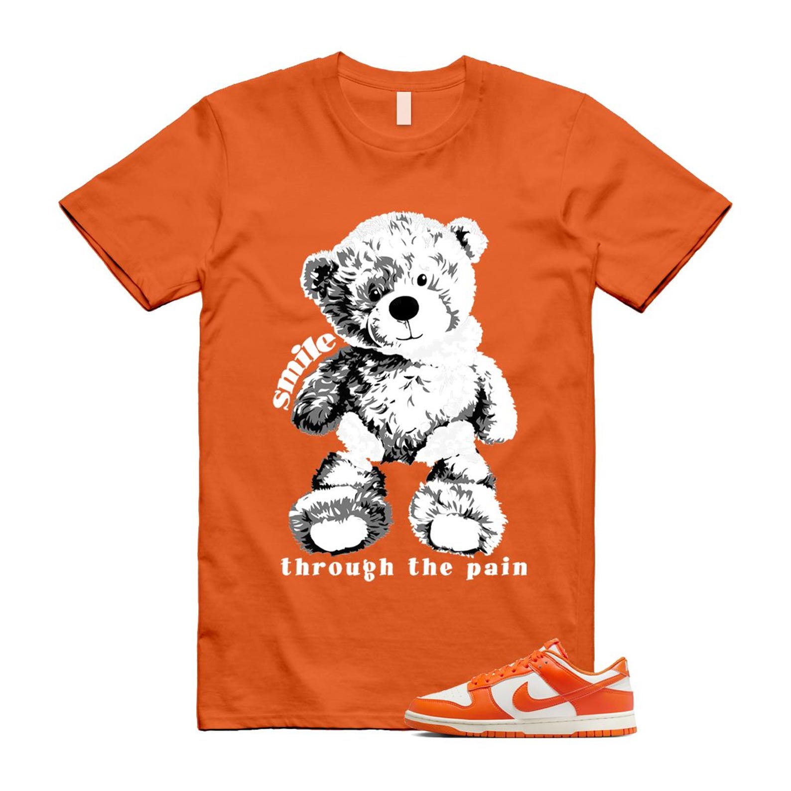 Dunk Syracuse Safety Orange White Pale Ivory T Shirt Match SMILE HF5441-106 T-Shirt, Sneaker Match Tee