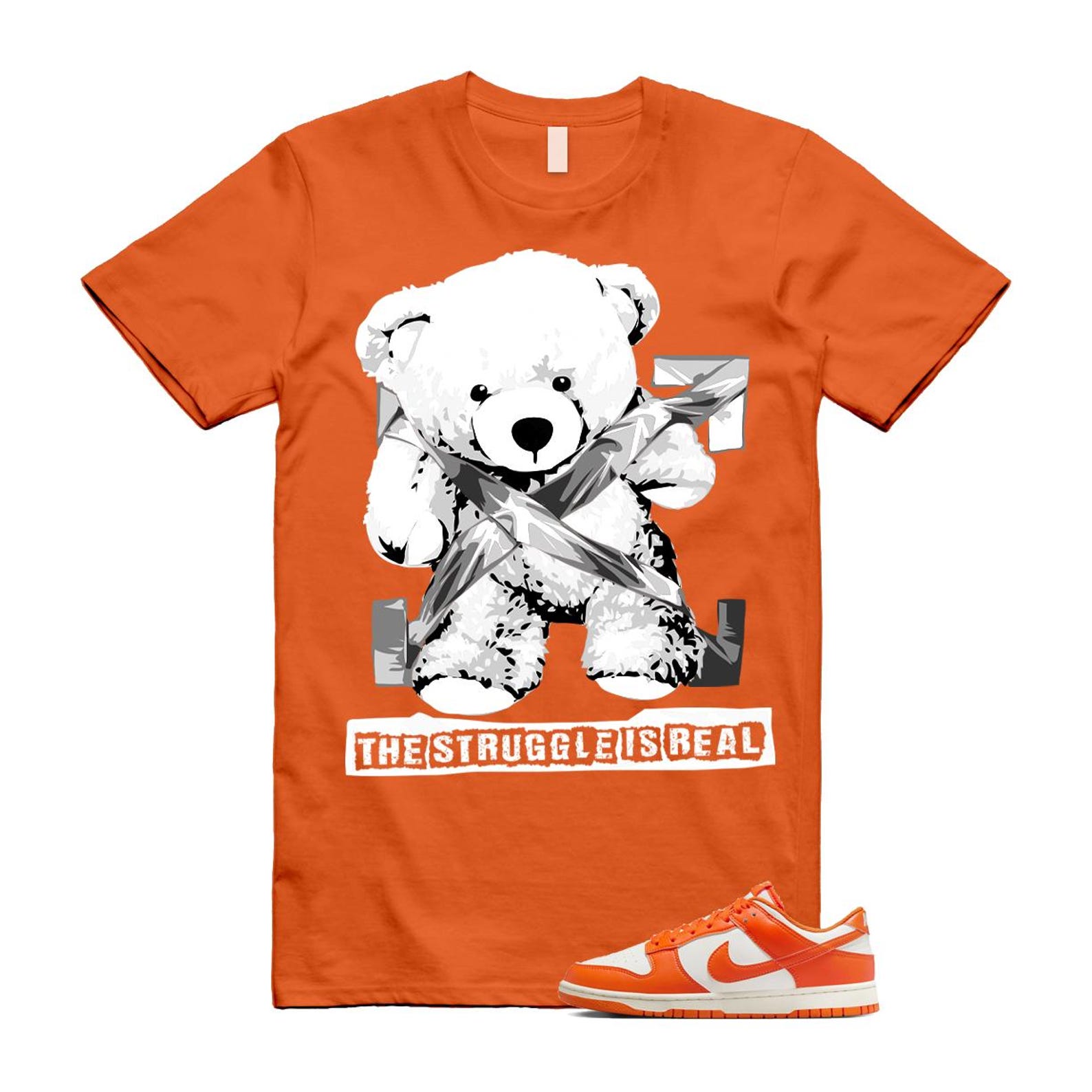 Dunk Syracuse Safety Orange White Pale Ivory T Shirt Match STRUG HF5441-106 T-Shirt, Sneaker Match Tee