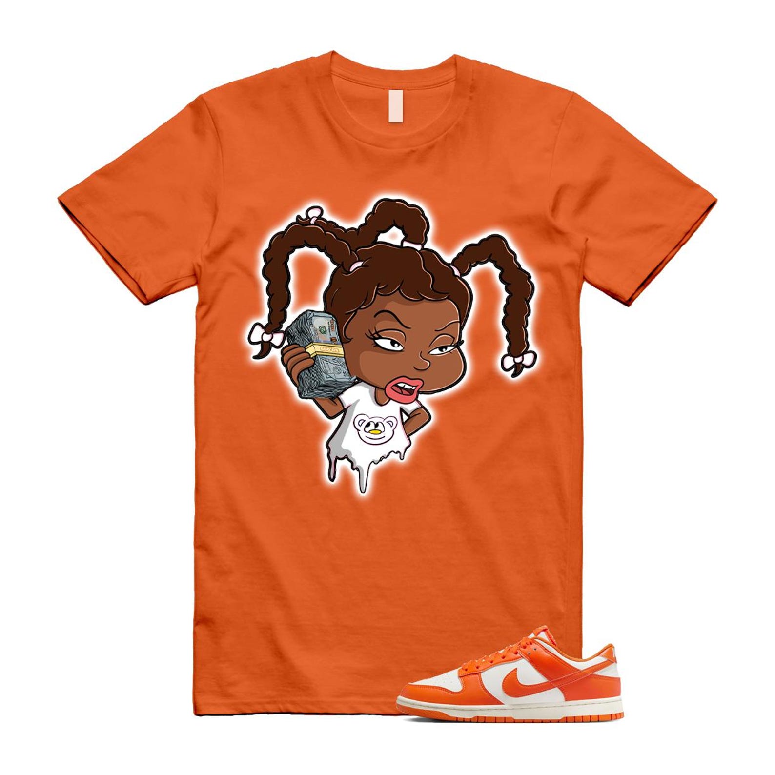 Dunk Syracuse Safety Orange White Pale Ivory T Shirt Match SUSIE HF5441-106 T-Shirt, Sneaker Match Tee