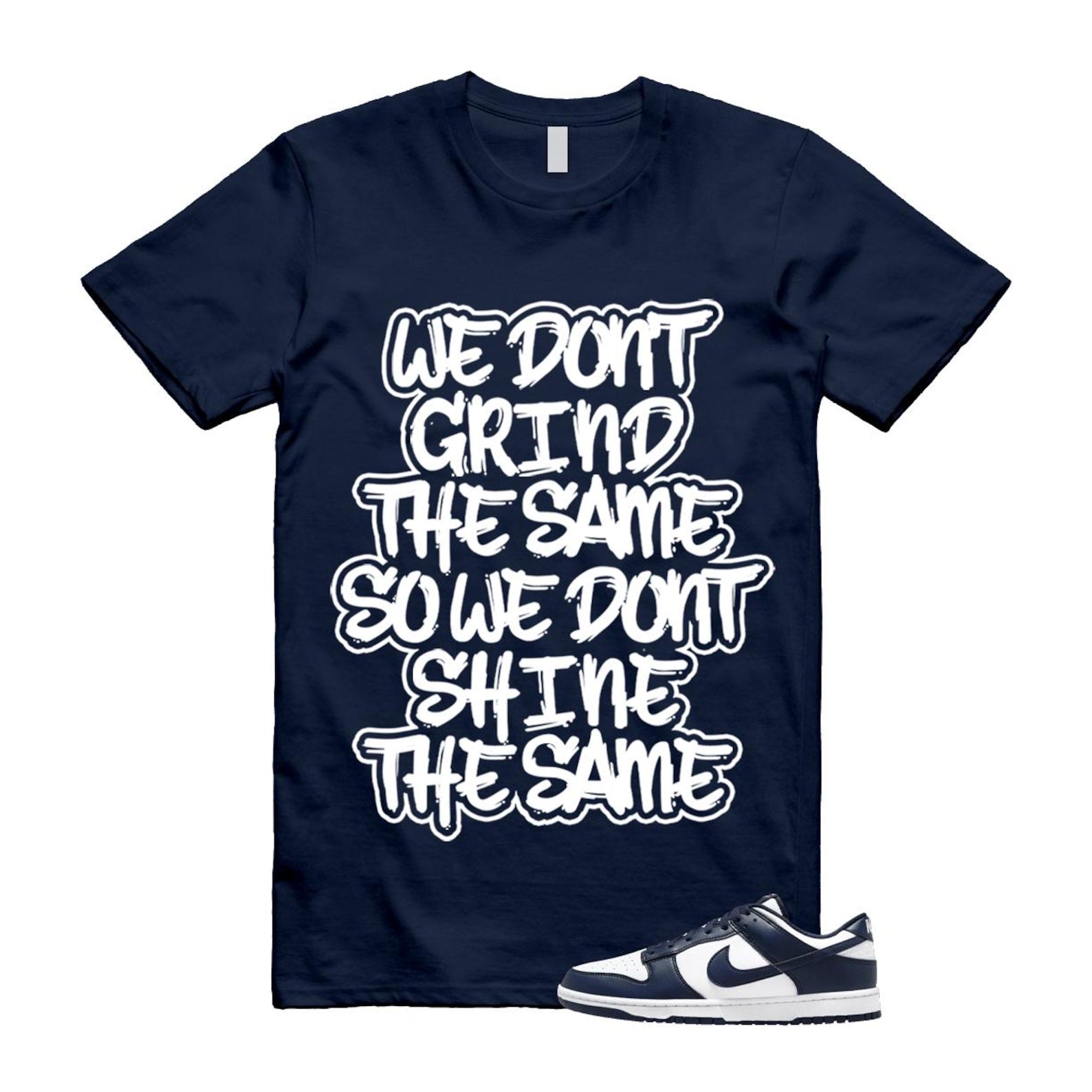 Dunk Midnight Navy White Low T Shirt Match GRIND HF5441-107 T-Shirt, Sneaker Match Tee