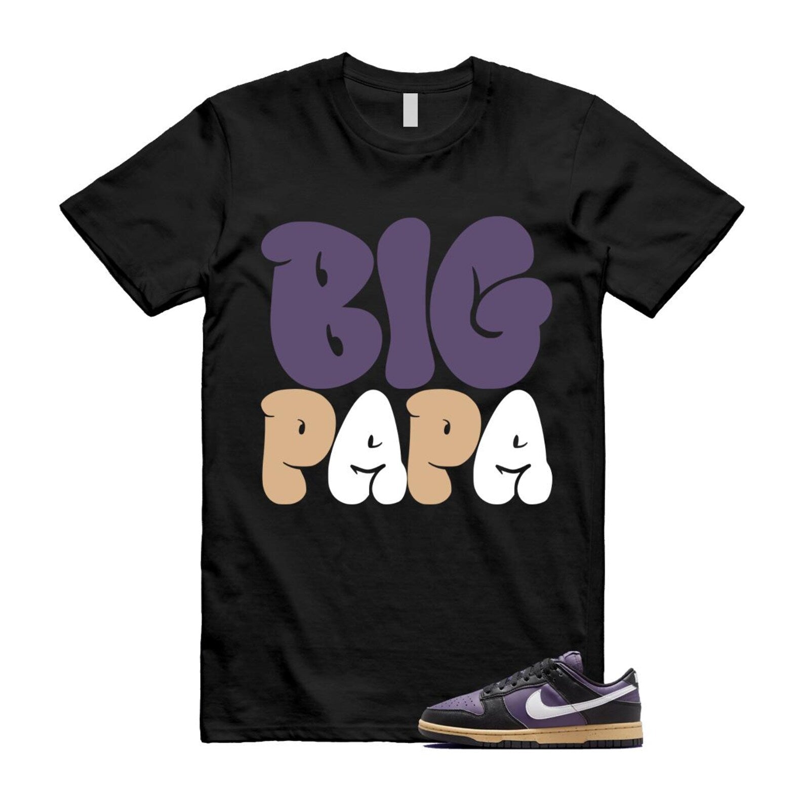 Dunk Dark Raisin Black White Sesame Next Nature T Shirt Match PAPA DD1873-500 T-Shirt, Sneaker Match Tee