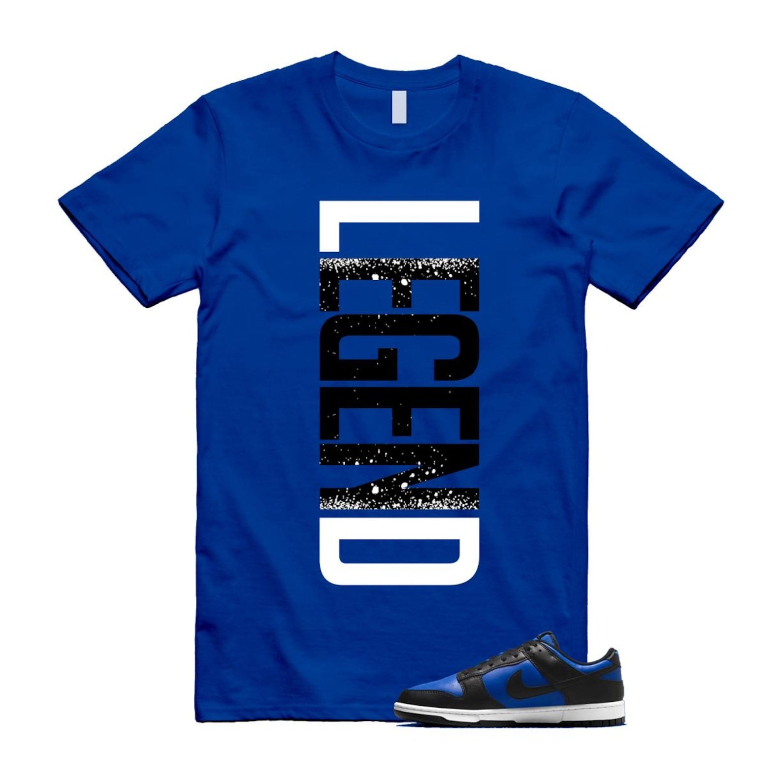 Dunk Hyper Royal Black White T Shirt Match LEGEND HF5441-401 T-Shirt, Sneaker Match Tee