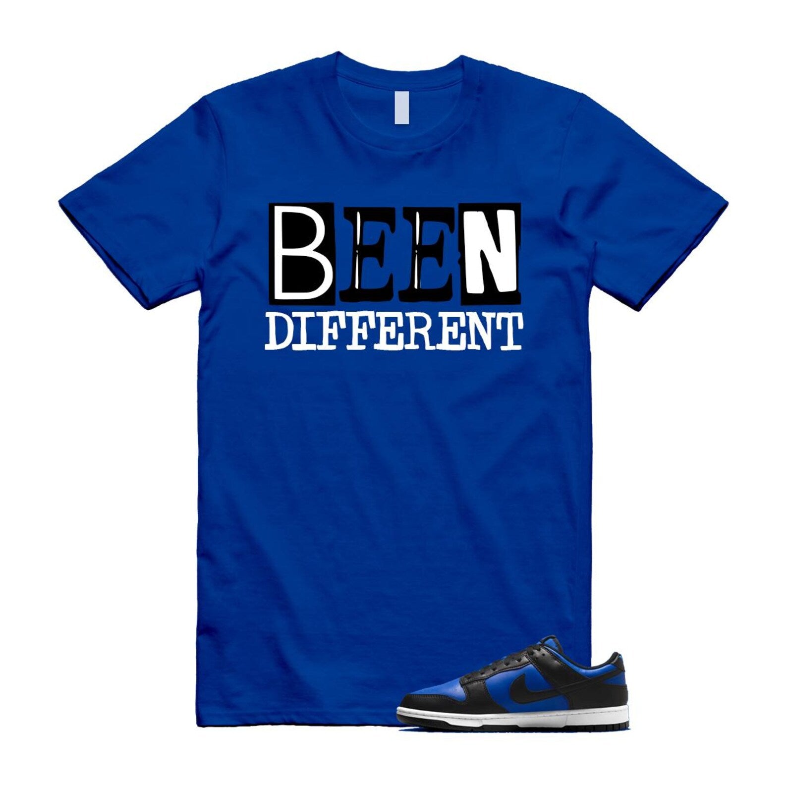 Dunk Hyper Royal Black White T Shirt Match BEEN HF5441-401 T-Shirt, Sneaker Match Tee