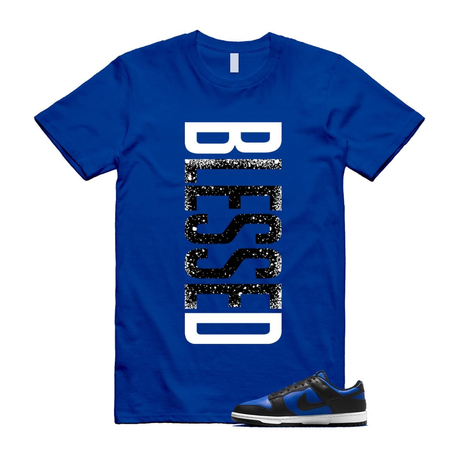 Dunk Hyper Royal Black White T Shirt Match VERTBLS HF5441-401 T-Shirt, Sneaker Match Tee