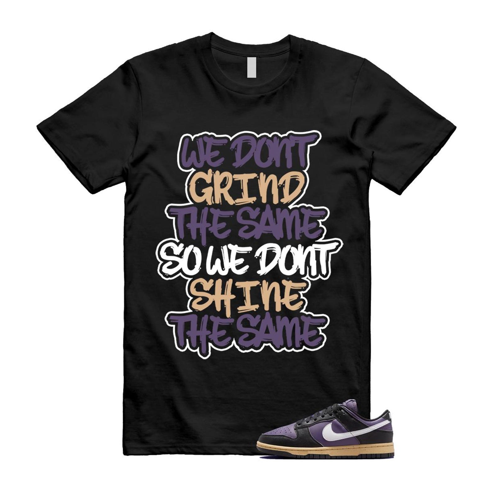 Dunk Dark Raisin Black White Sesame Next Nature T Shirt Match GRIND DD1873-500 T-Shirt, Sneaker Match Tee
