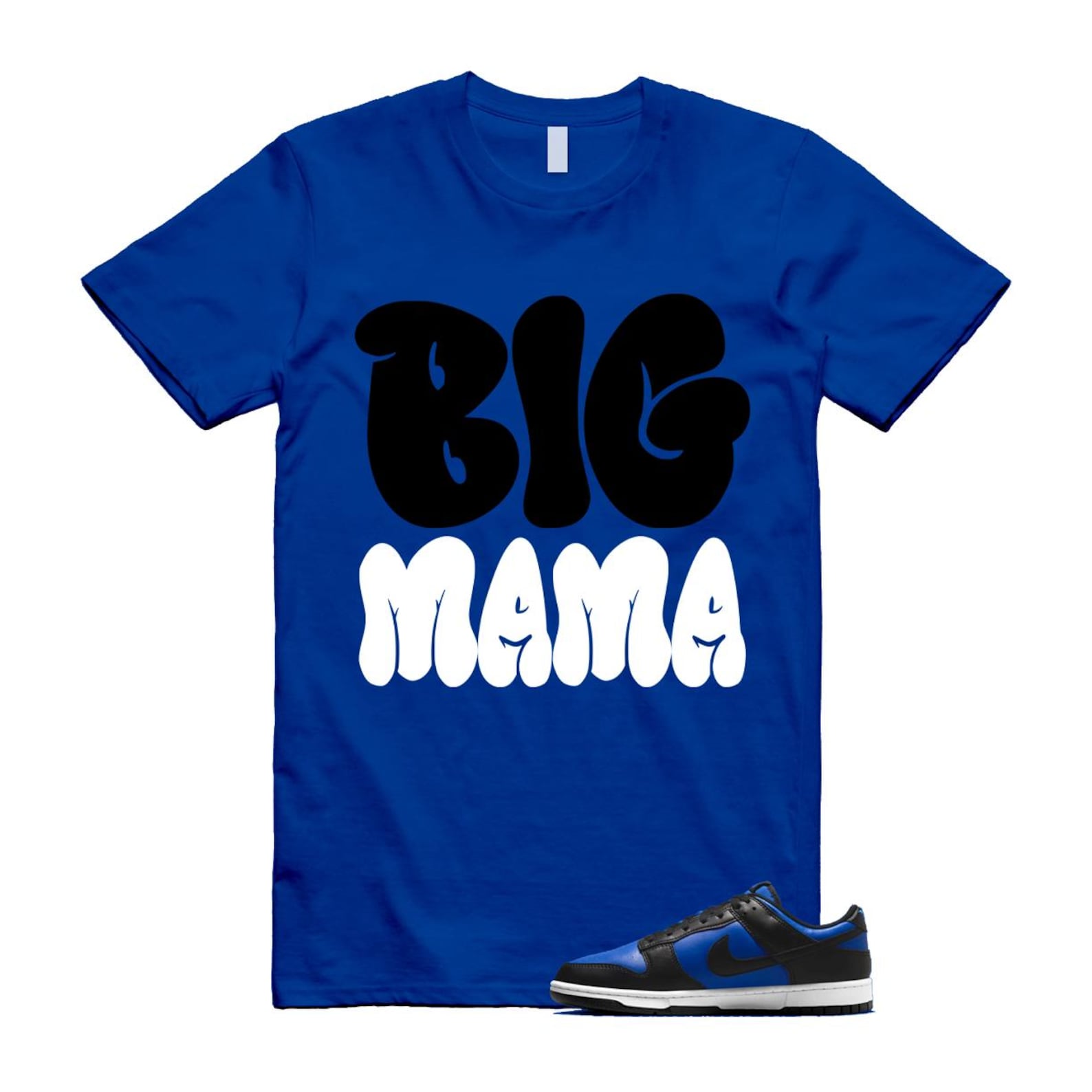 Dunk Hyper Royal Black White T Shirt Match MAMA HF5441-401 T-Shirt, Sneaker Match Tee