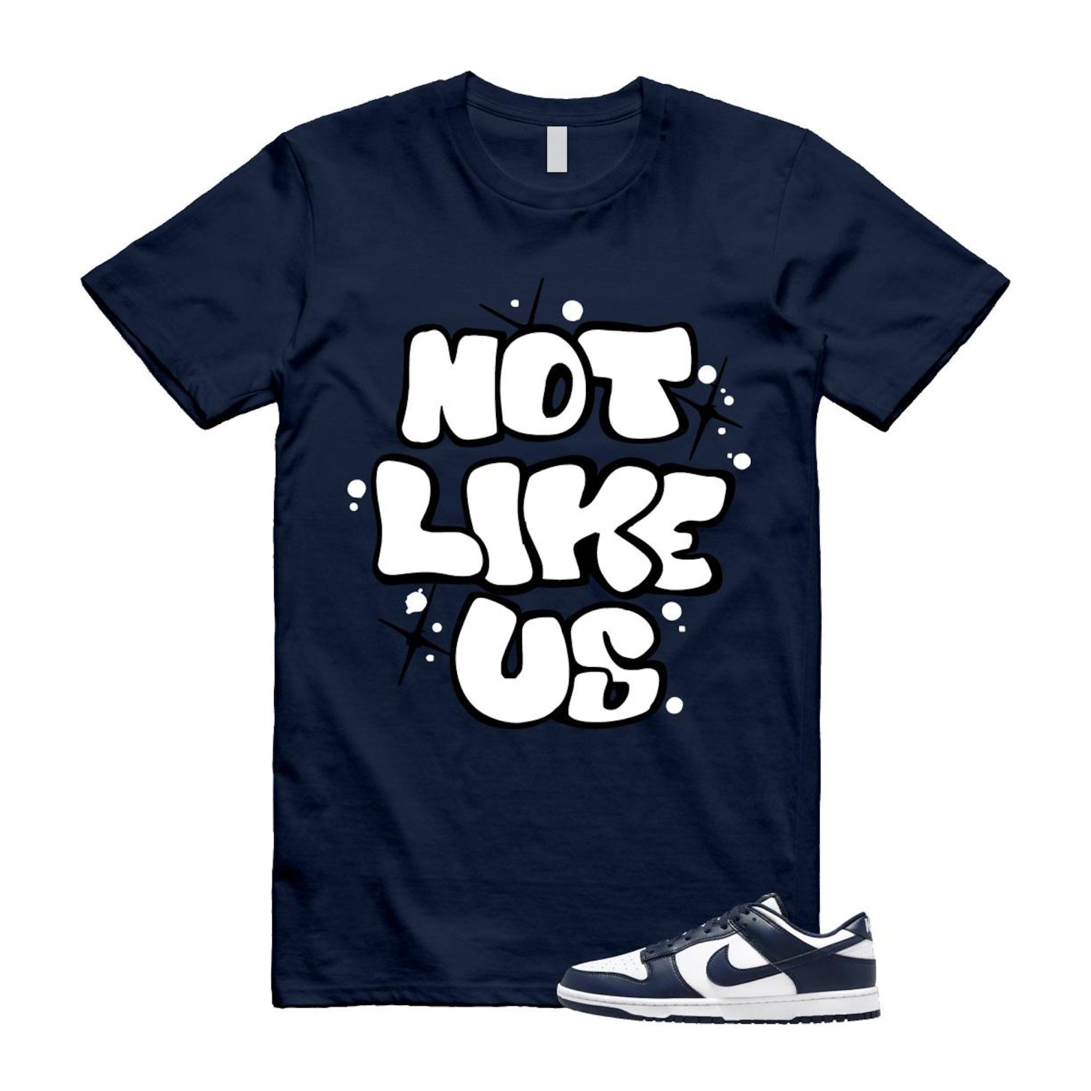 Dunk Midnight Navy White Low T Shirt Match NLU HF5441-107 T-Shirt, Sneaker Match Tee