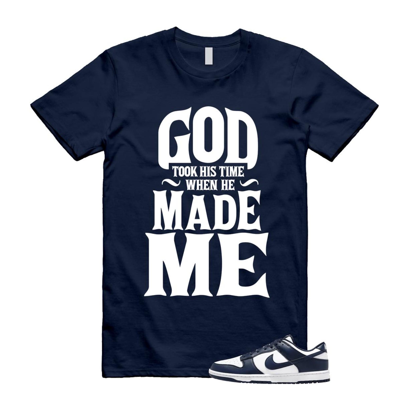 Dunk Midnight Navy White Low T Shirt Match GTHT HF5441-107 T-Shirt, Sneaker Match Tee