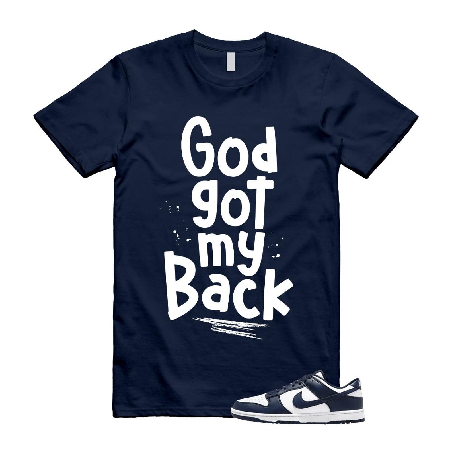 Dunk Midnight Navy White Low T Shirt Match GOD HF5441-107 T-Shirt, Sneaker Match Tee