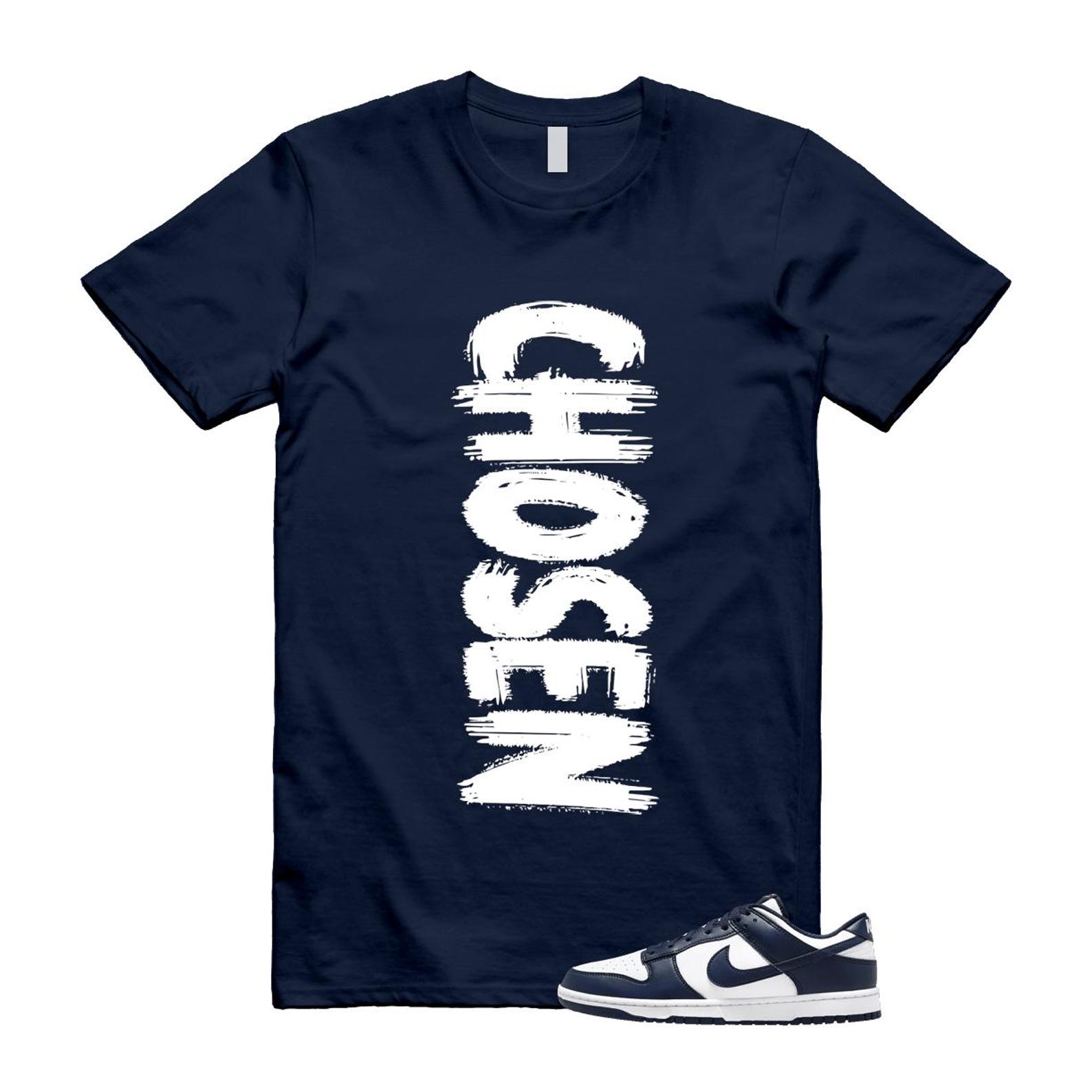 Dunk Midnight Navy White Low T Shirt Match CHOSEN HF5441-107 T-Shirt, Sneaker Match Tee