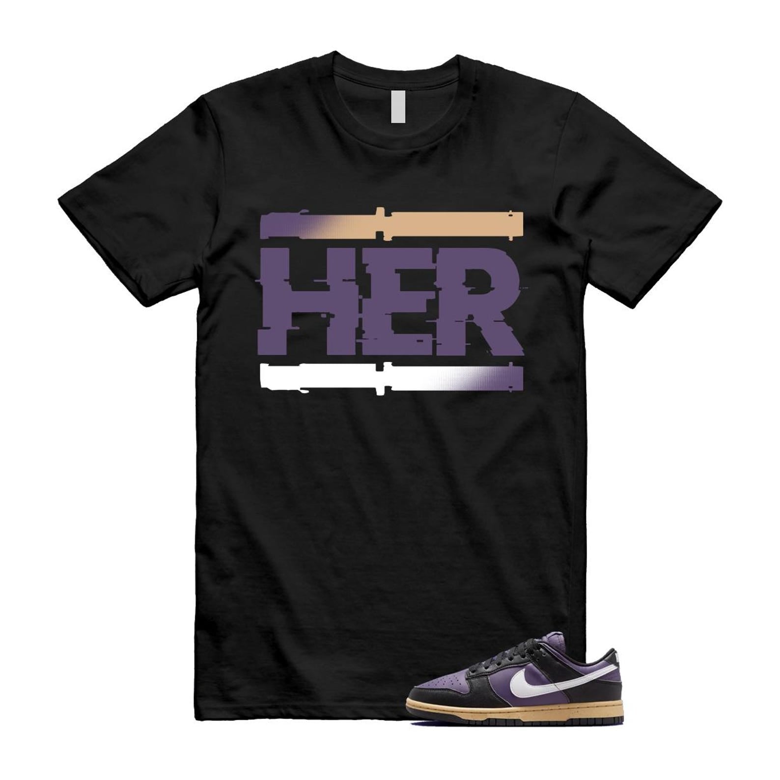 Dunk Dark Raisin Black White Sesame Next Nature T Shirt Match HER DD1873-500 T-Shirt, Sneaker Match Tee