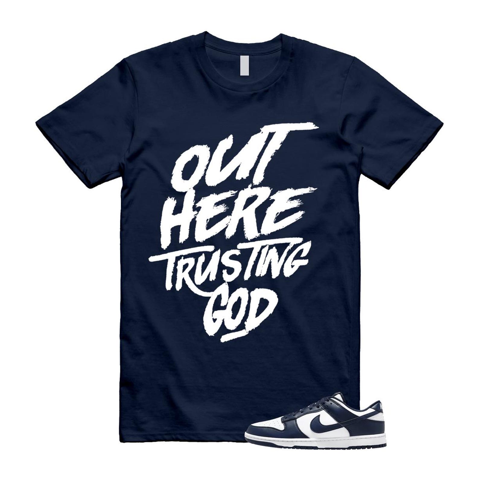 Dunk Midnight Navy White Low T Shirt Match TG HF5441-107 T-Shirt, Sneaker Match Tee
