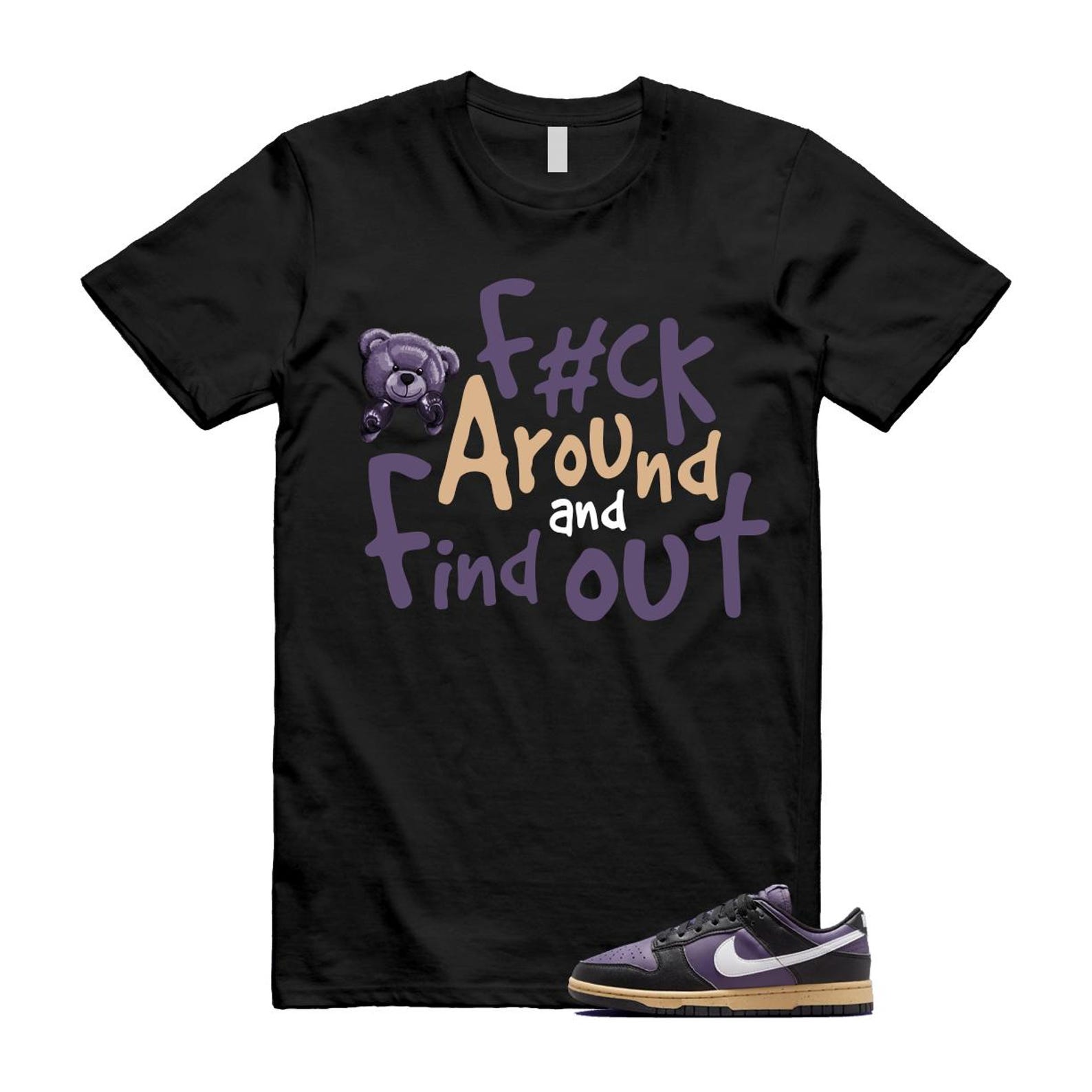 Dunk Dark Raisin Black White Sesame Next Nature T Shirt Match FCK DD1873-500 T-Shirt, Sneaker Match Tee