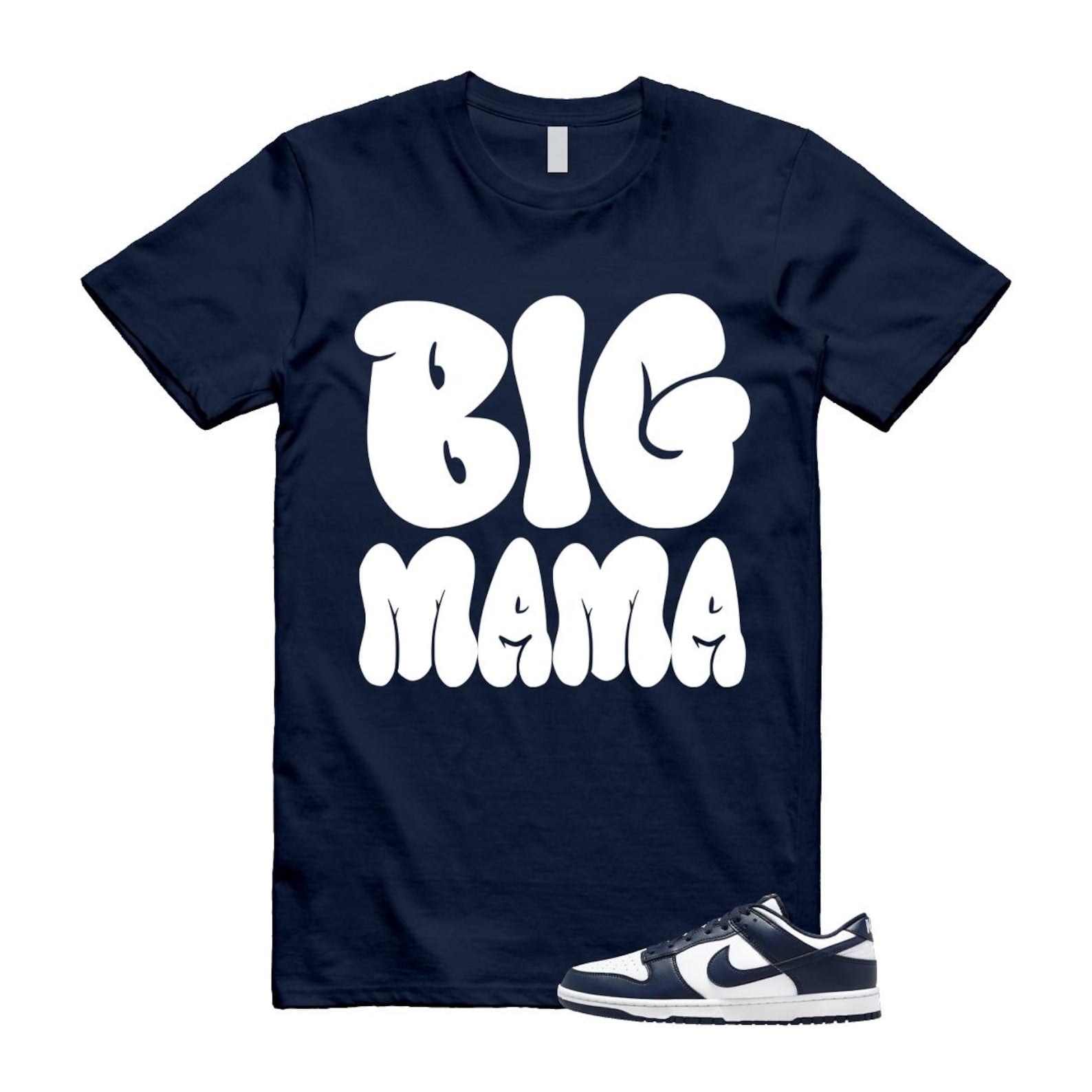 Dunk Midnight Navy White Low T Shirt Match MAMA HF5441-107 T-Shirt, Sneaker Match Tee