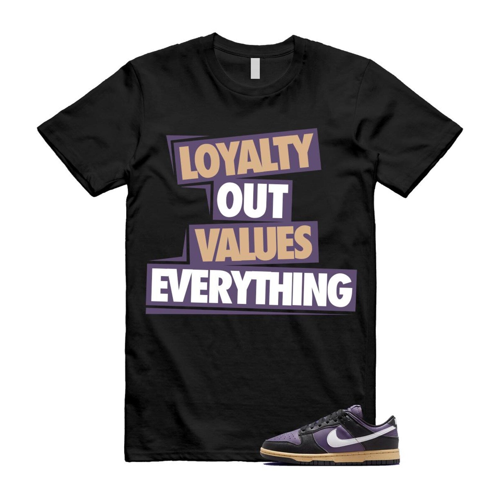 Dunk Dark Raisin Black White Sesame Next Nature T Shirt Match LOVE DD1873-500 T-Shirt, Sneaker Match Tee