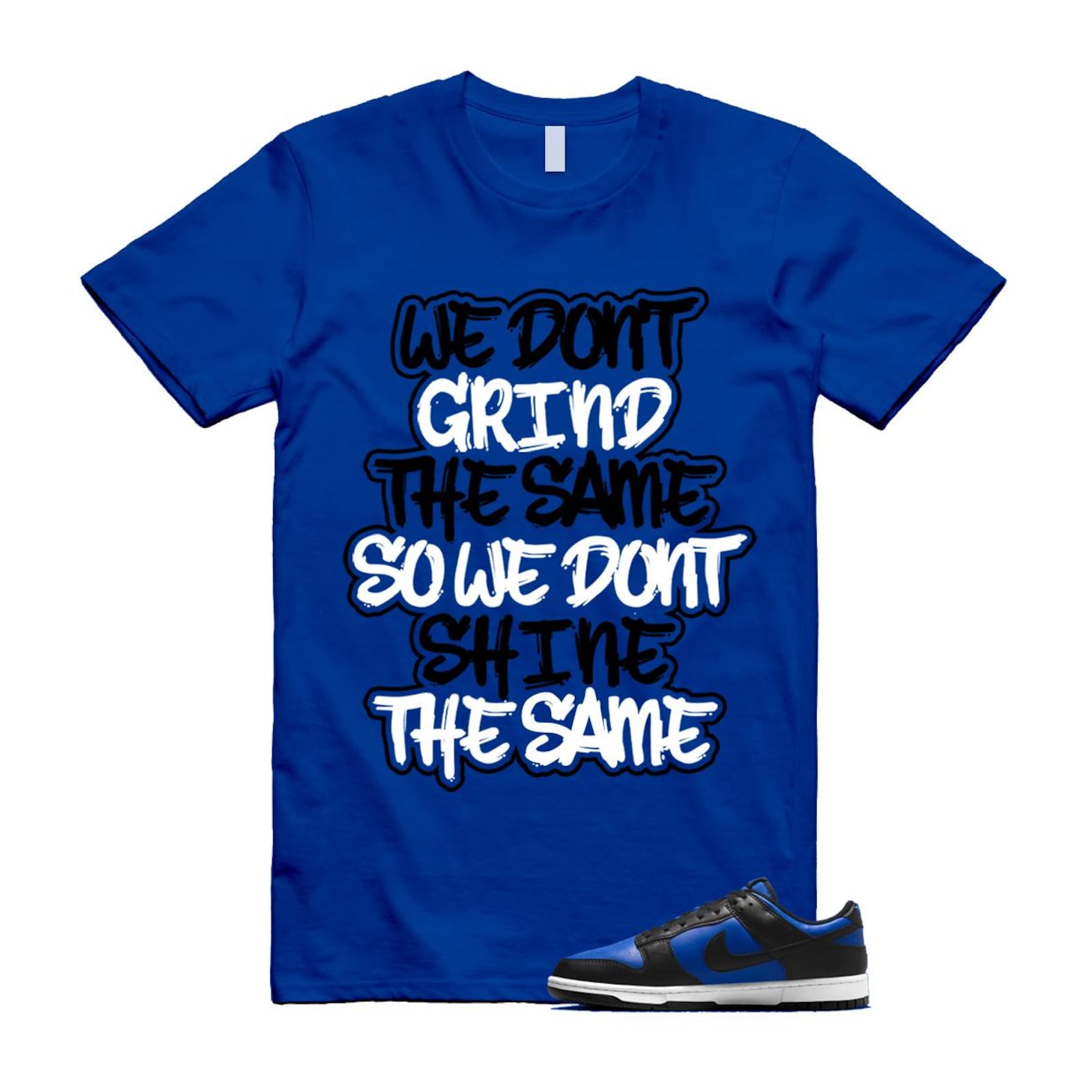 Dunk Hyper Royal Black White T Shirt Match GRIND HF5441-401 T-Shirt, Sneaker Match Tee